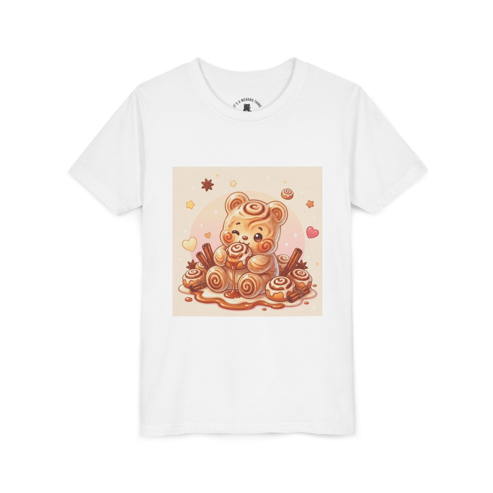 Cinnamon Swirl & Frosting Gooey Gummy Bear Graphic Youth T‑Shirt