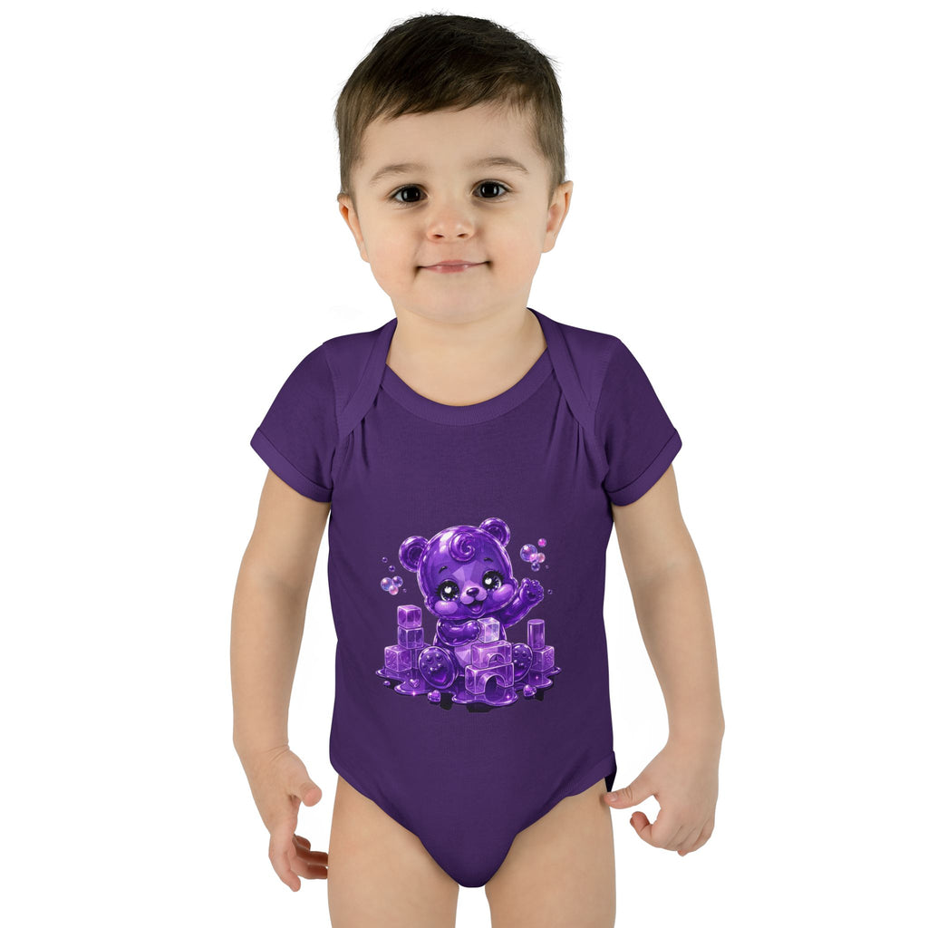 Play Time, Purple Crystal Baby Oozy Bear Gummy Cutie Addition- Graphic Onesie