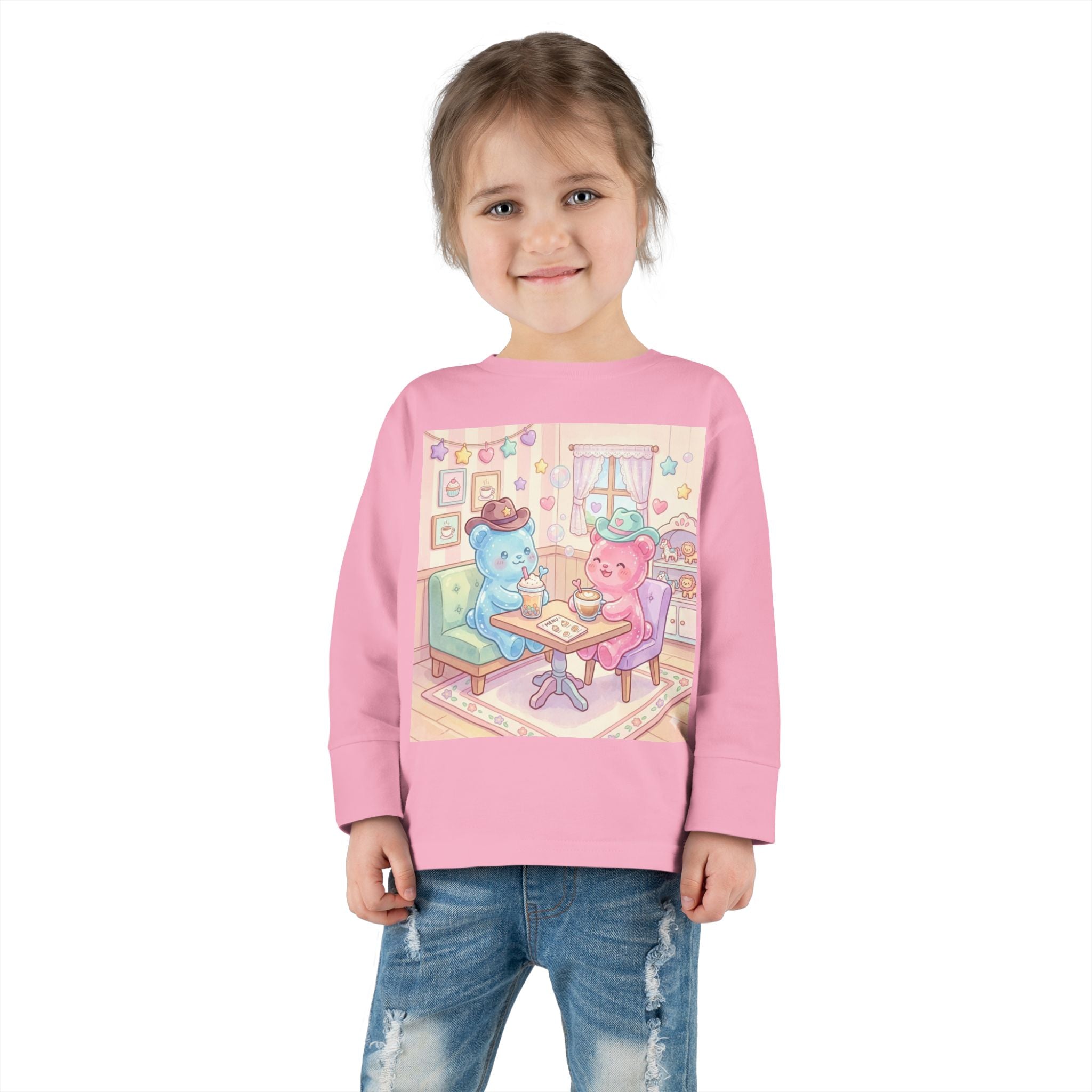 Cowboy Coffee Break, Oozy Bear Duo Friends- Graphic Long Sleeve Shirt