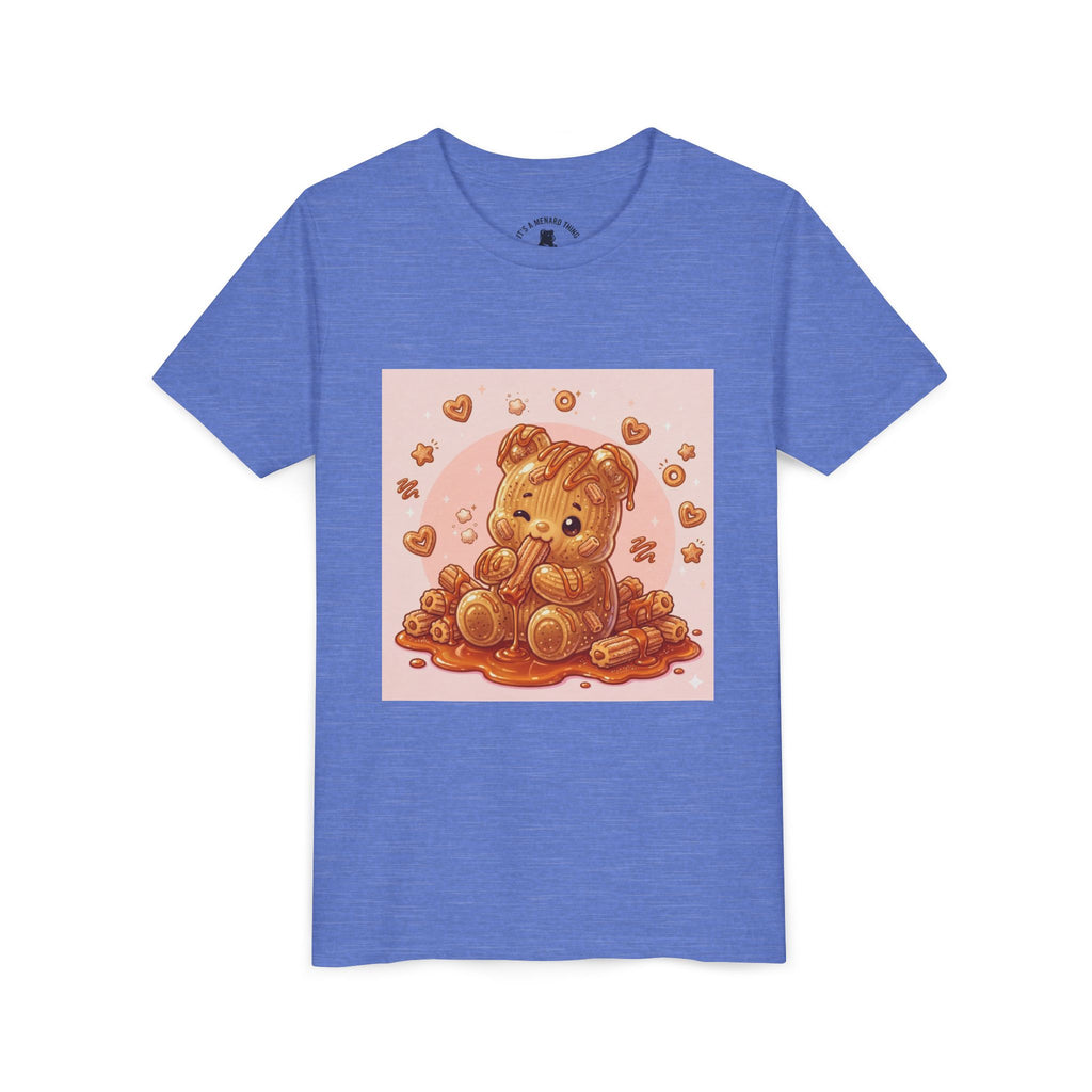 Churro & Dulce de Leche Drizzle Gooey Gummy Bear Graphic Youth T-Shirt