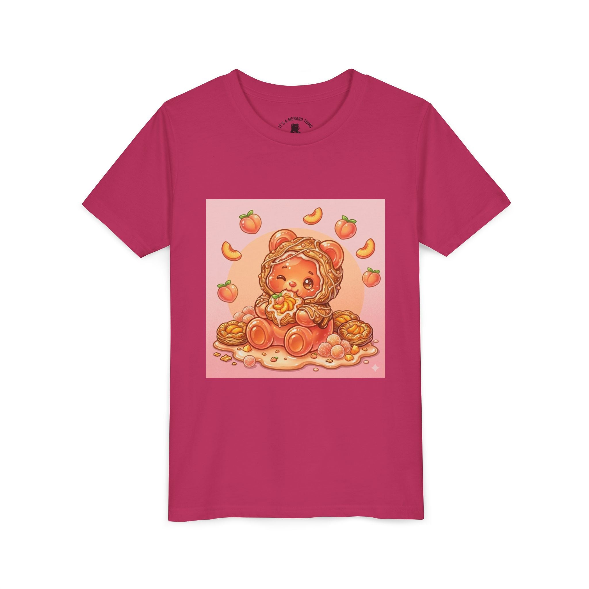 Peach Danish Bear Graphic Shirt for Kids