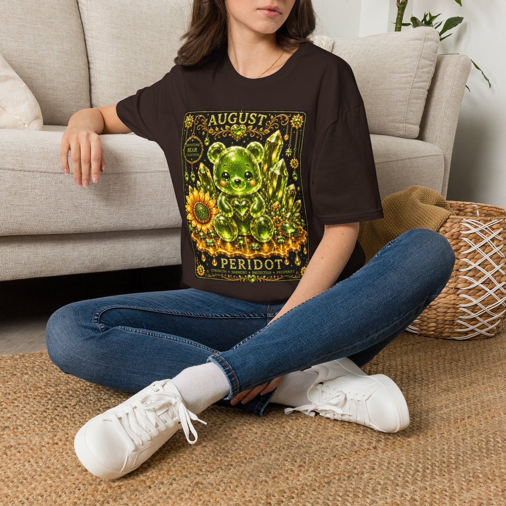 August Peridot Birthstone Oozy Bear Addition- Graphic Shirt