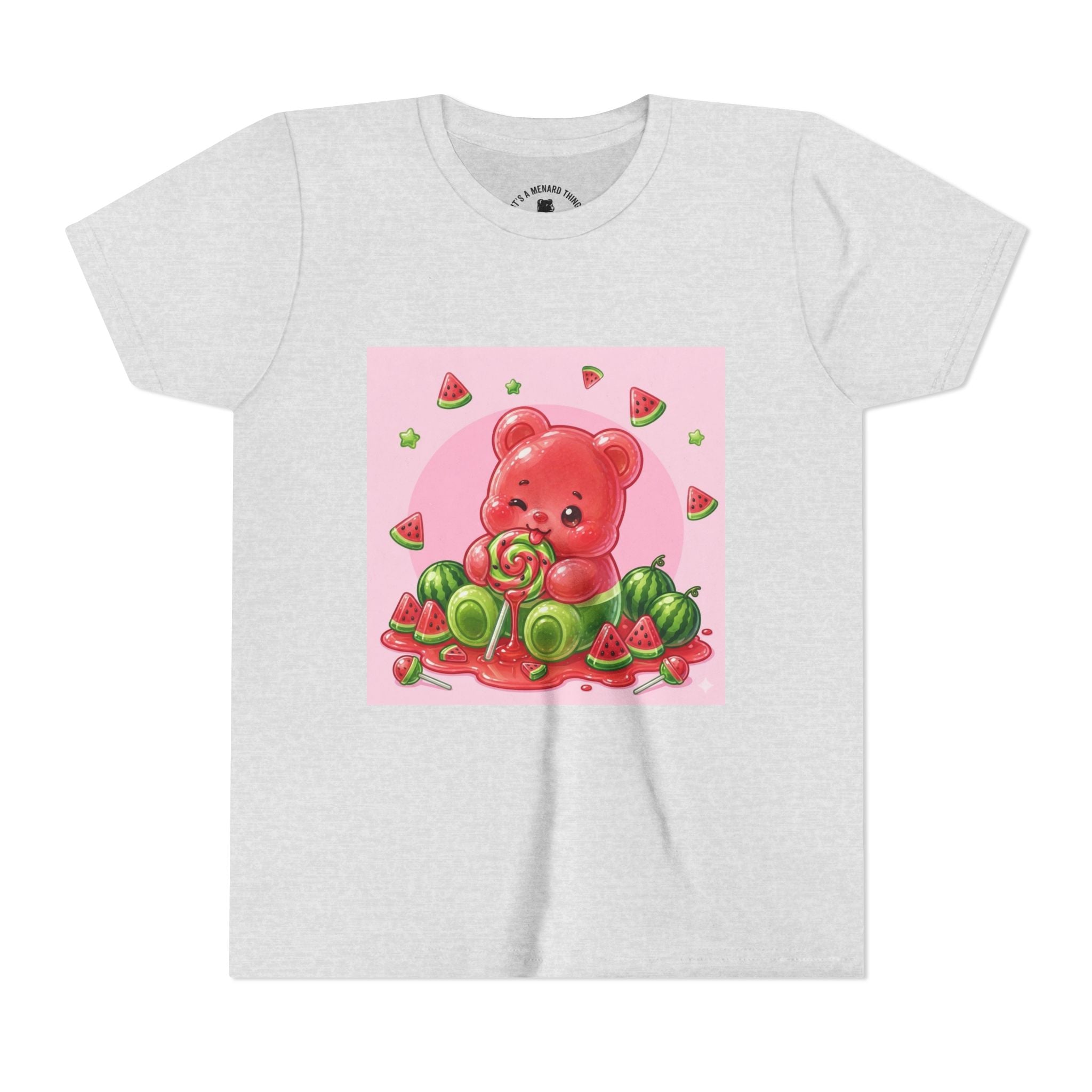 Watermelon Swirl Lollipop Gooey Gummy Bear- Youth Shirt