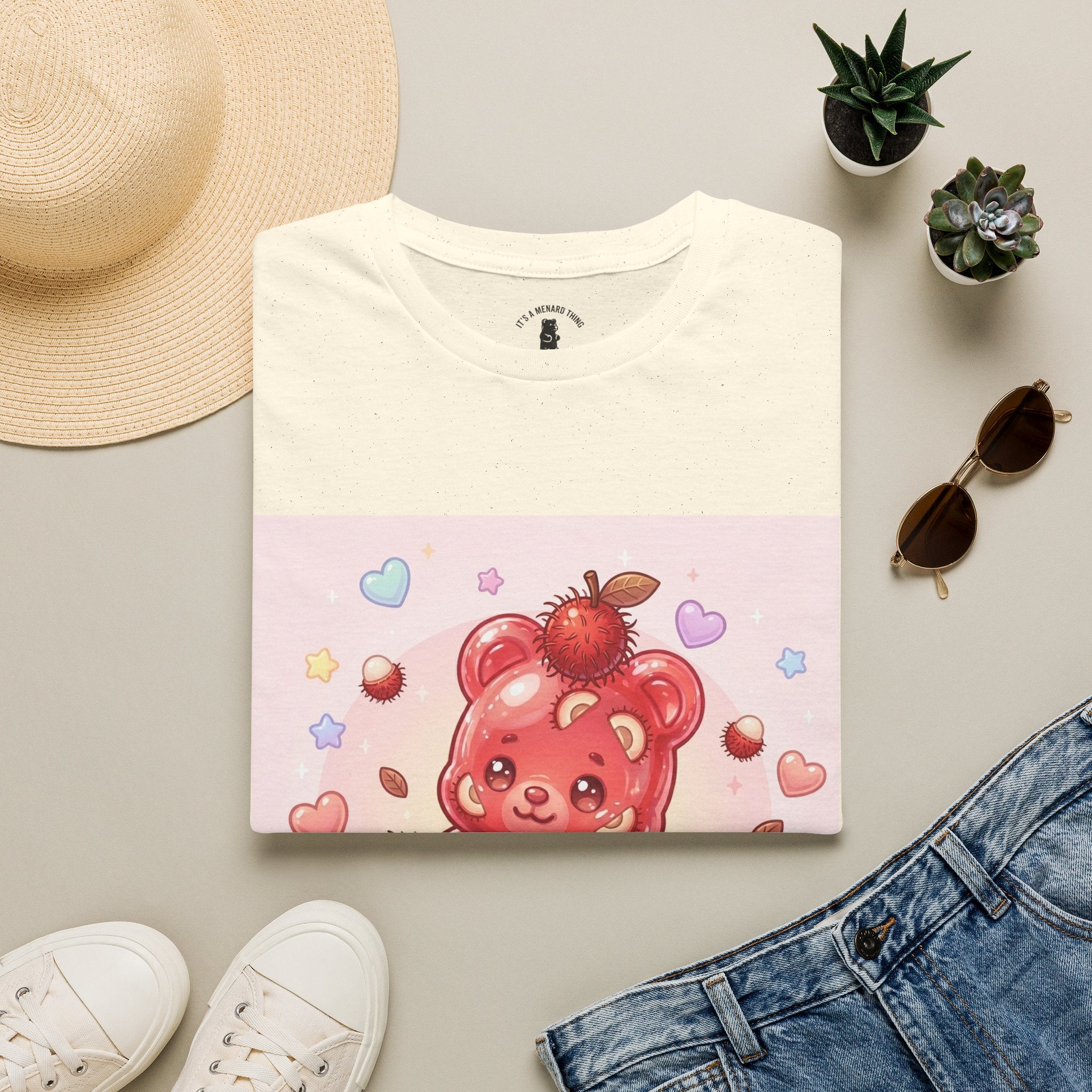 Frech Lychee Fruit, Yummy Oozy Gummy Bear Friend— Kawaii Graphic Shirt