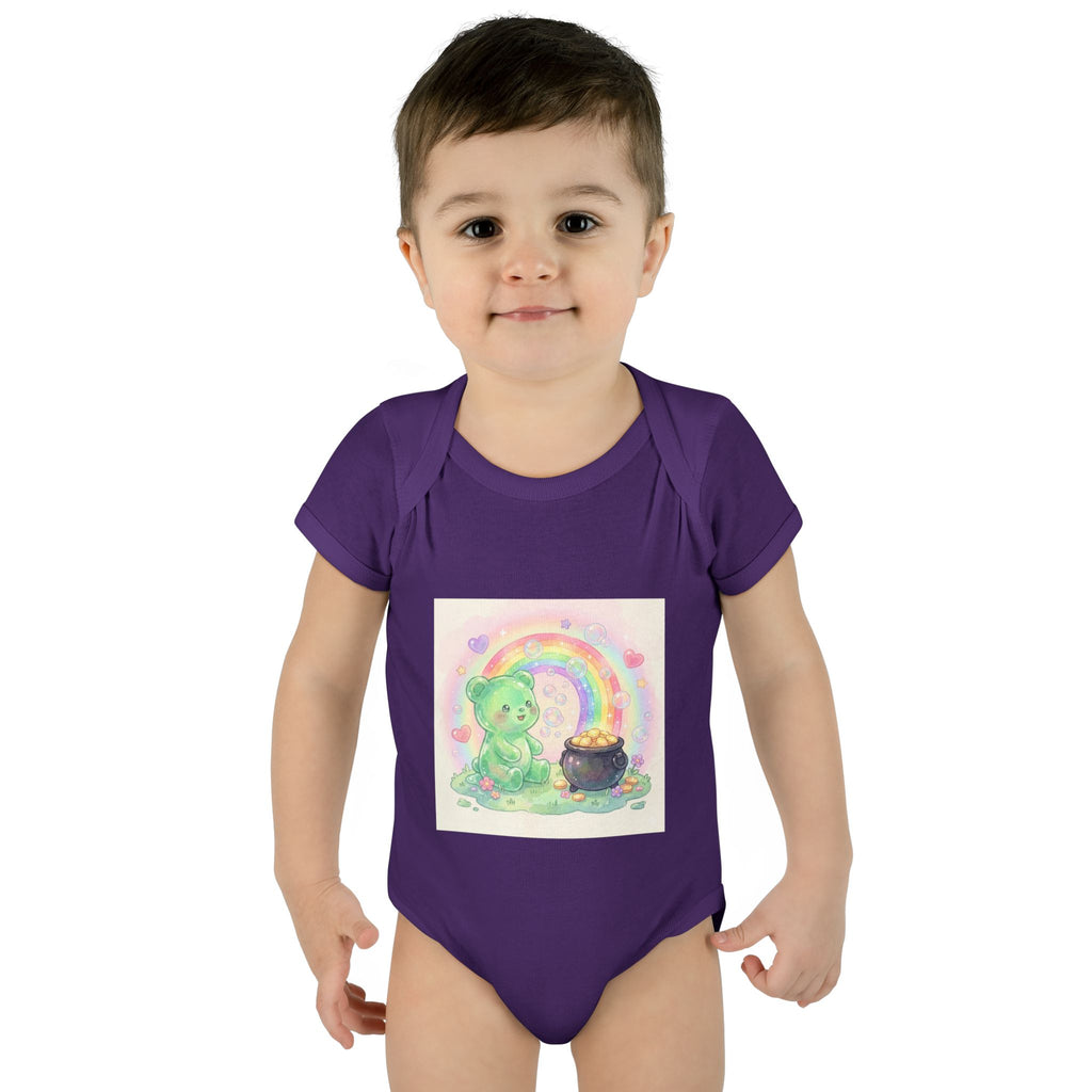Rainbow Gooey Gummy Bear Found Inner Treasure – Cute St. Patrick’s Day Luck Baby Onesie