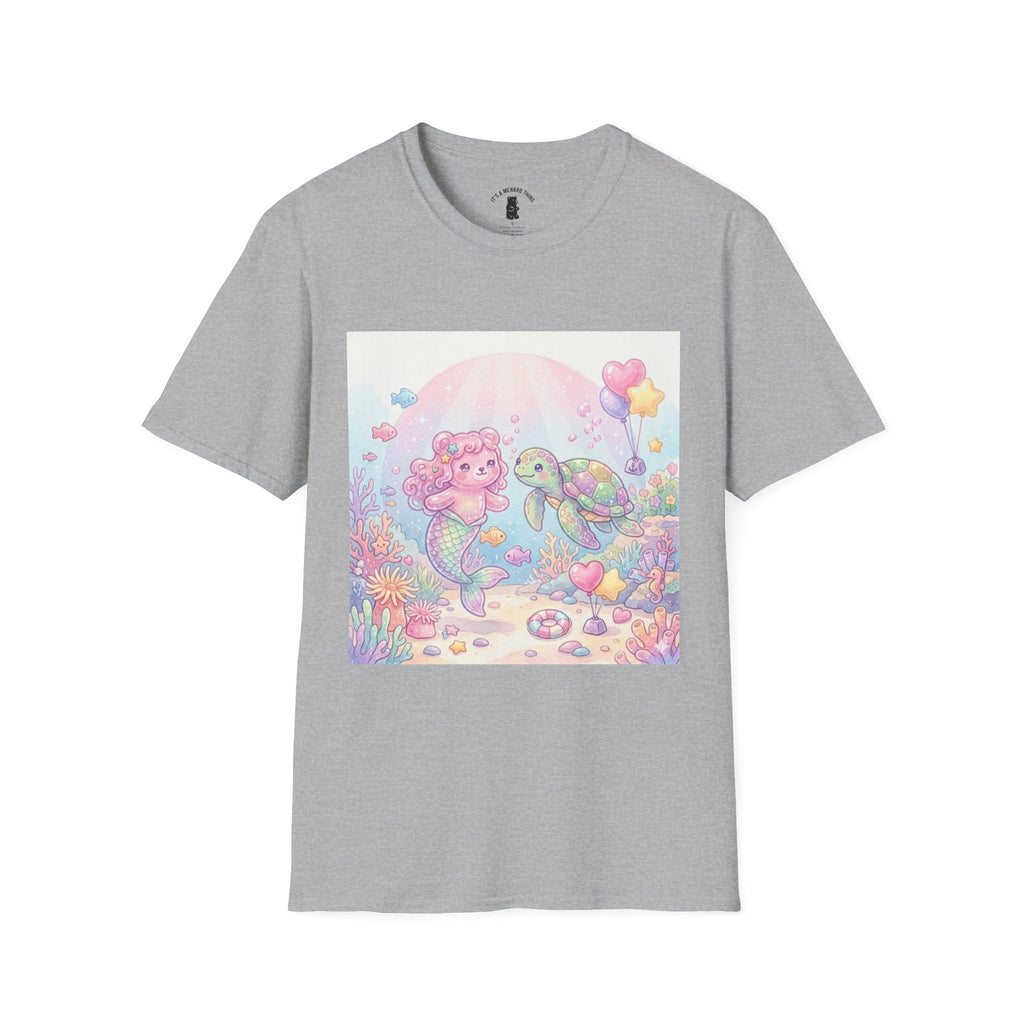 Pink Gummy Mermaid & Turtle friend, Gooey Gummy Freinds- Kawaii Graphic T-Shirt