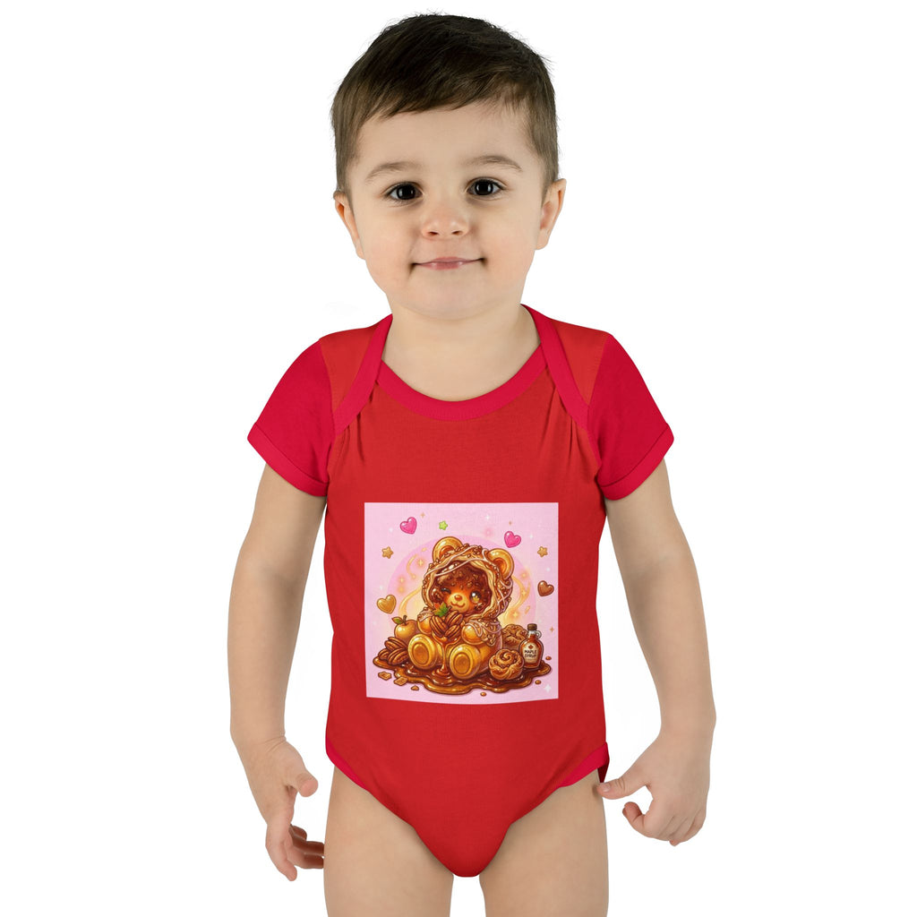 Maple Pecan Danish Gooey Gummy Bear in Puff PJs Baby Onesie