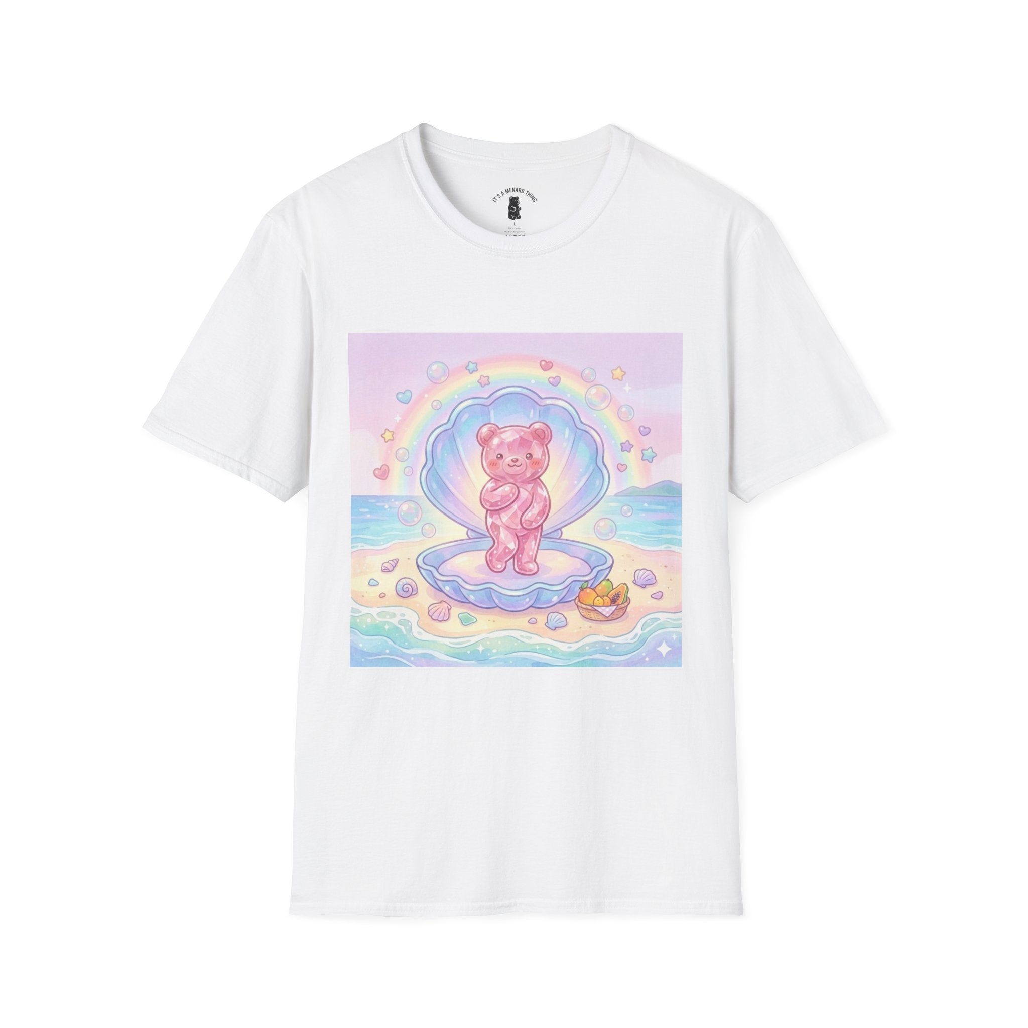 Pastel Venus Clam, Pink Gooey Gummy Bear- Kawaii Graphic T-Shirt