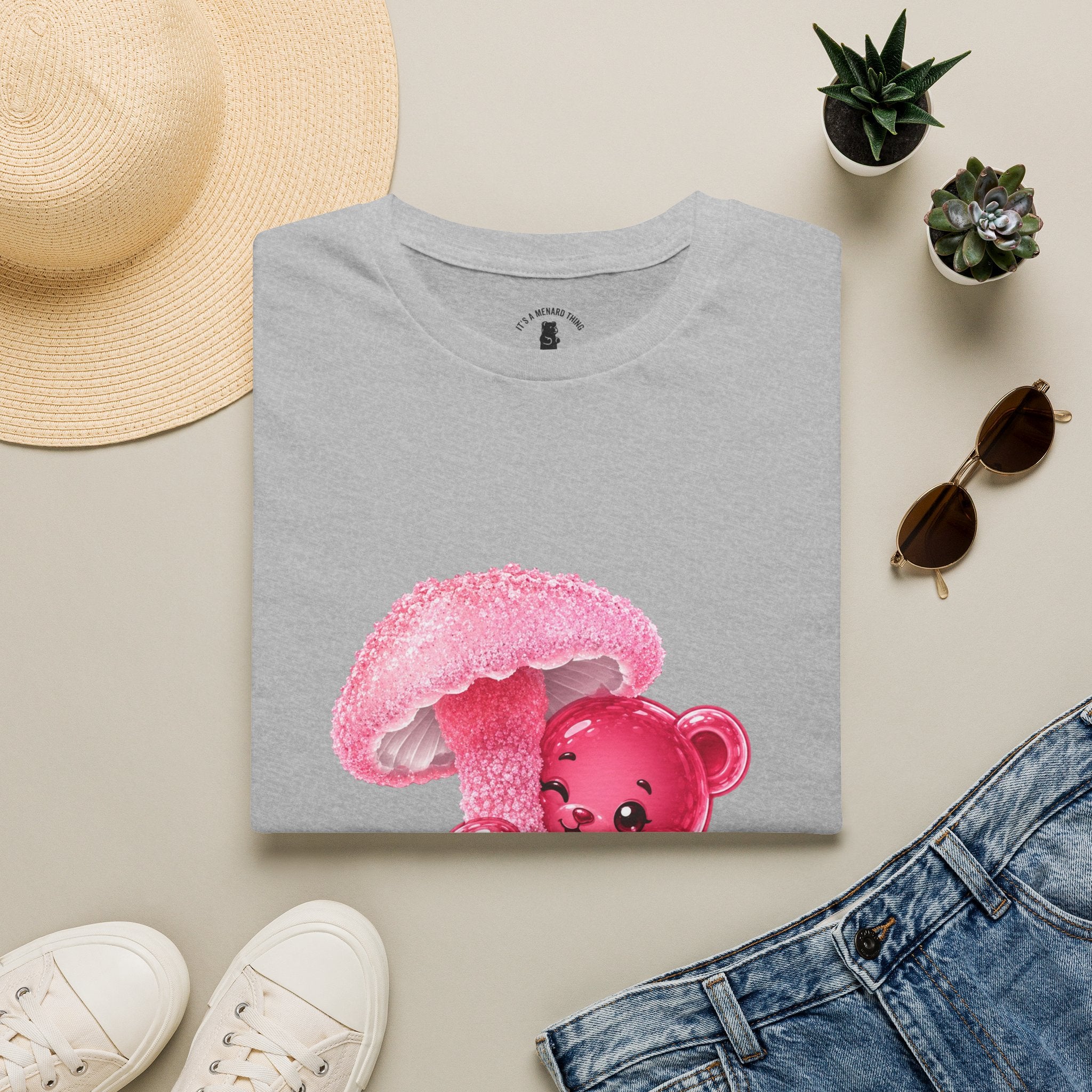 Rare Pink Mushroom Umbrella, Oozy Bear Gummy Friend- Graphic Shirt
