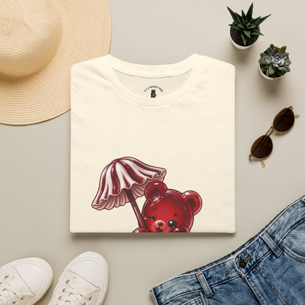 Special Red Stripped Mushroom Umbrella, Oozy Bear Gummy Friend- Graphic Shirt