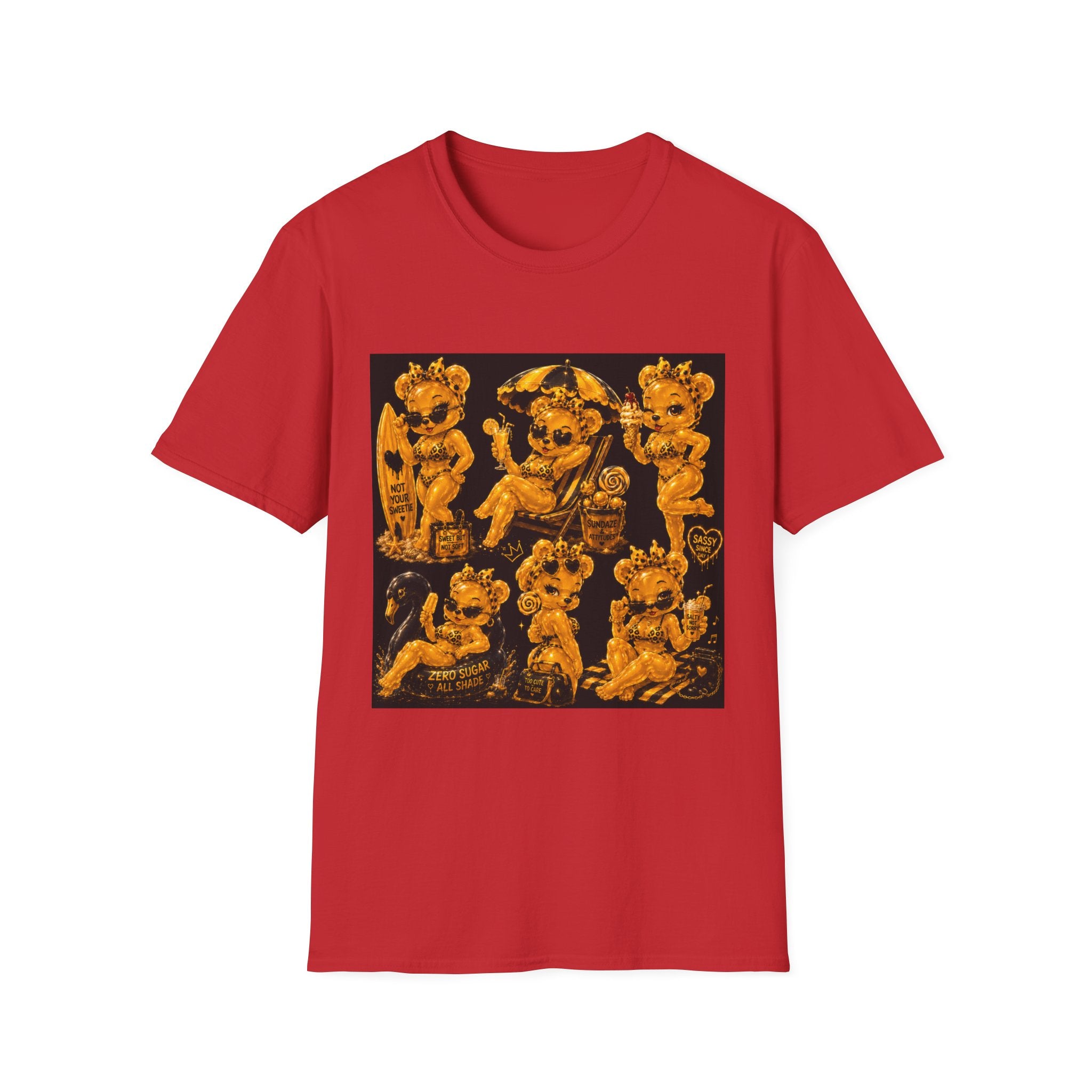 Vintage Style Oozy Bear Beach Babe Pin Up- Adult Graphic Shirt (18+)