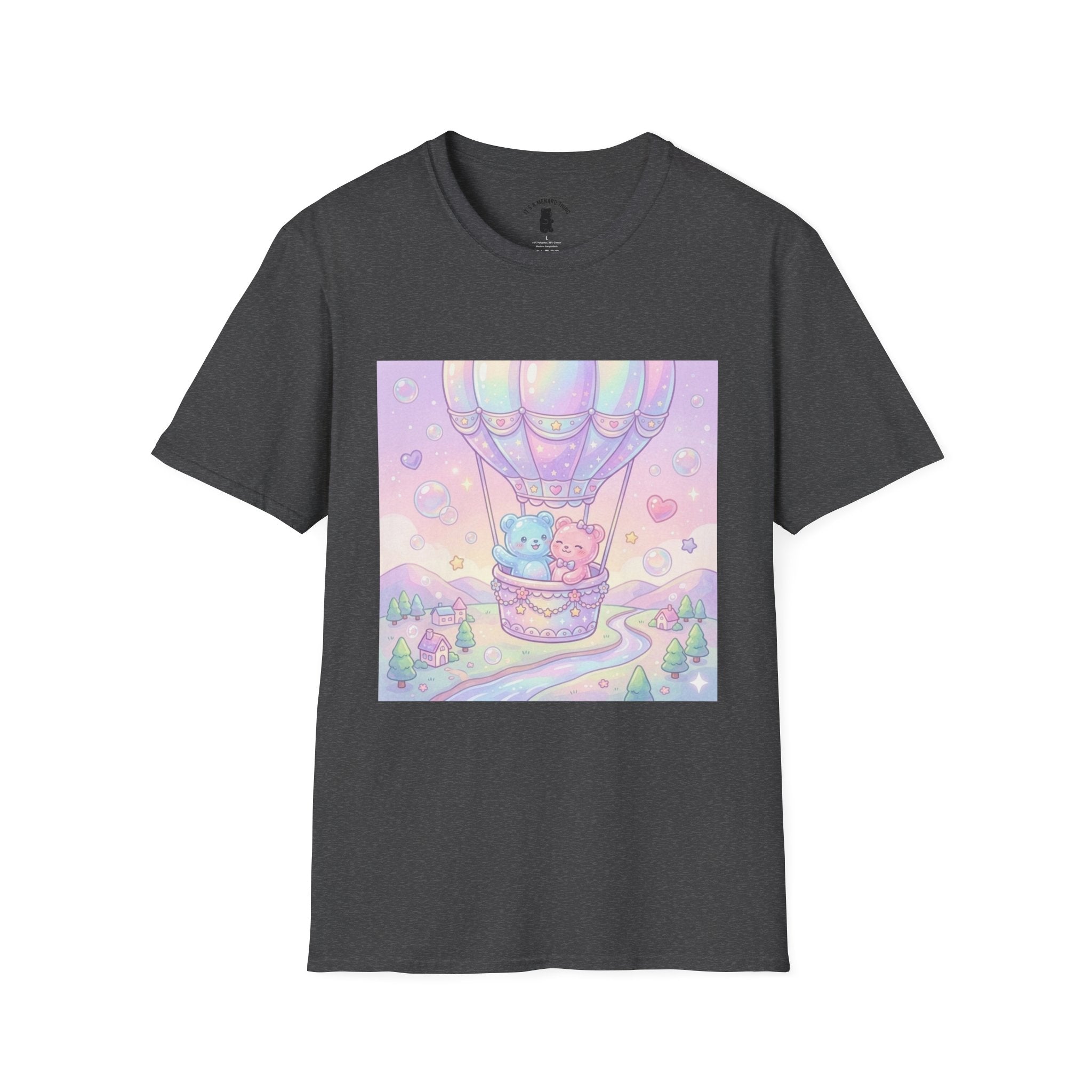 Hot Air Balloon Romantic Adventure, Dou Gooey Gummy Bears— Pastel Kawaii Graphic T-Shirt