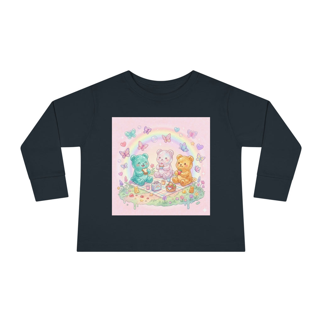 Pastel Picnic Oozy Bear Gummy Friends- Graphic Long Sleeve Shirt