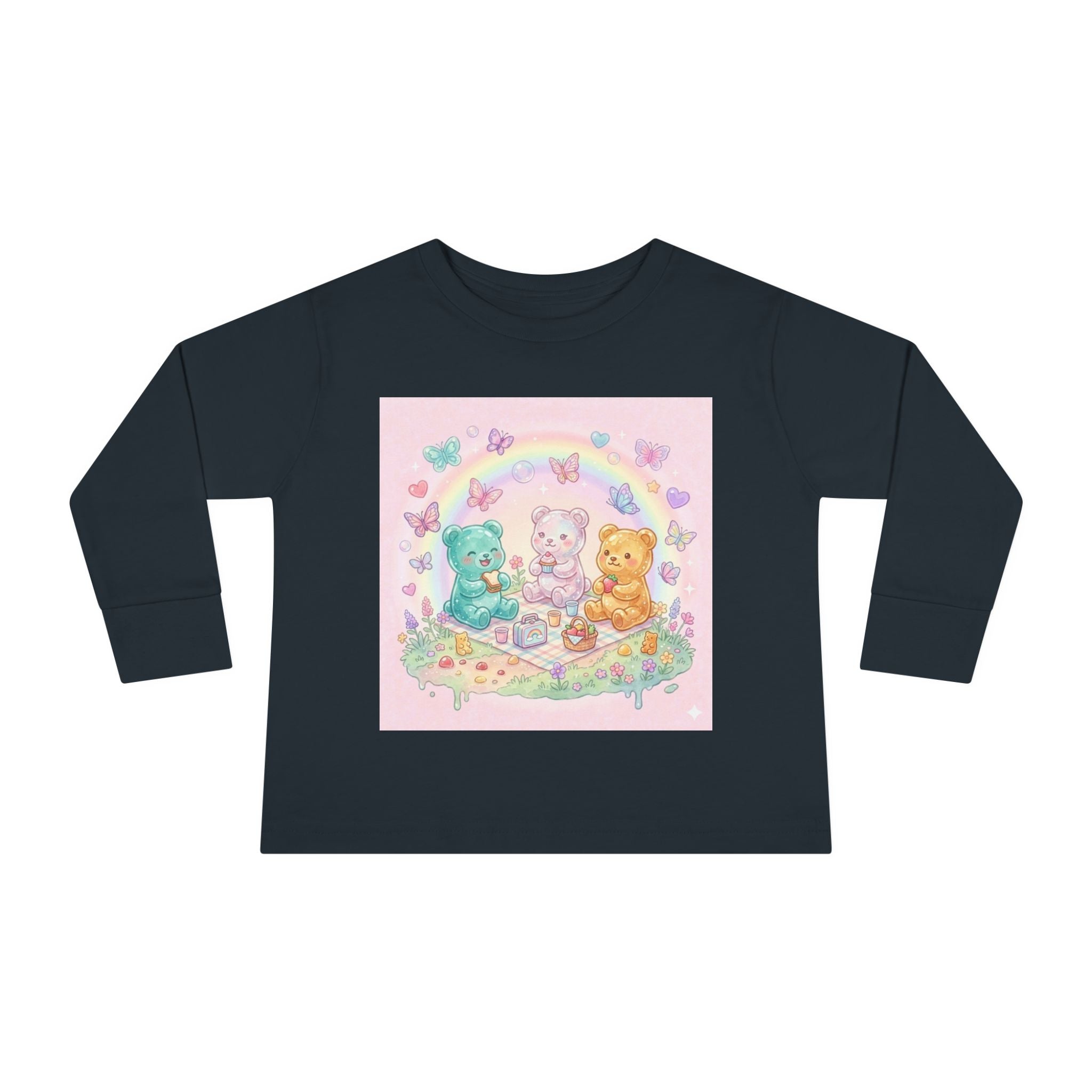 Pastel Picnic Oozy Bear Gummy Friends- Graphic Long Sleeve Shirt