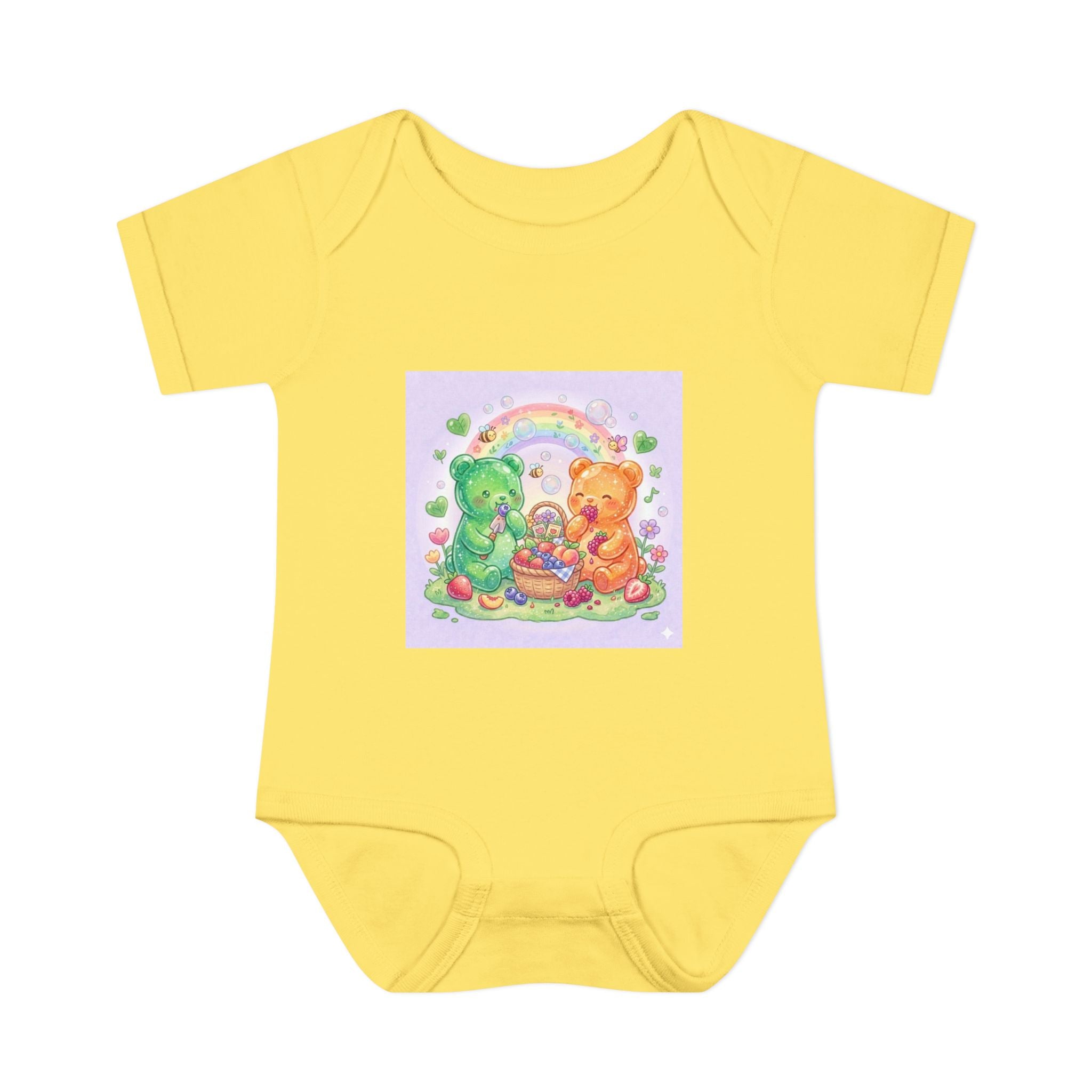 Fruit Garden Eating Gooey Gummy Bears Infant Bodysuit — Baby Shower Gift