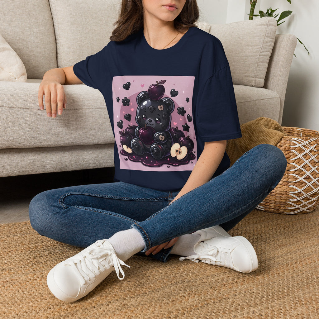 Black Diamond Special Exotic Apple Oozy Bear Friend — Cute Fruit Bear Graphic Tee