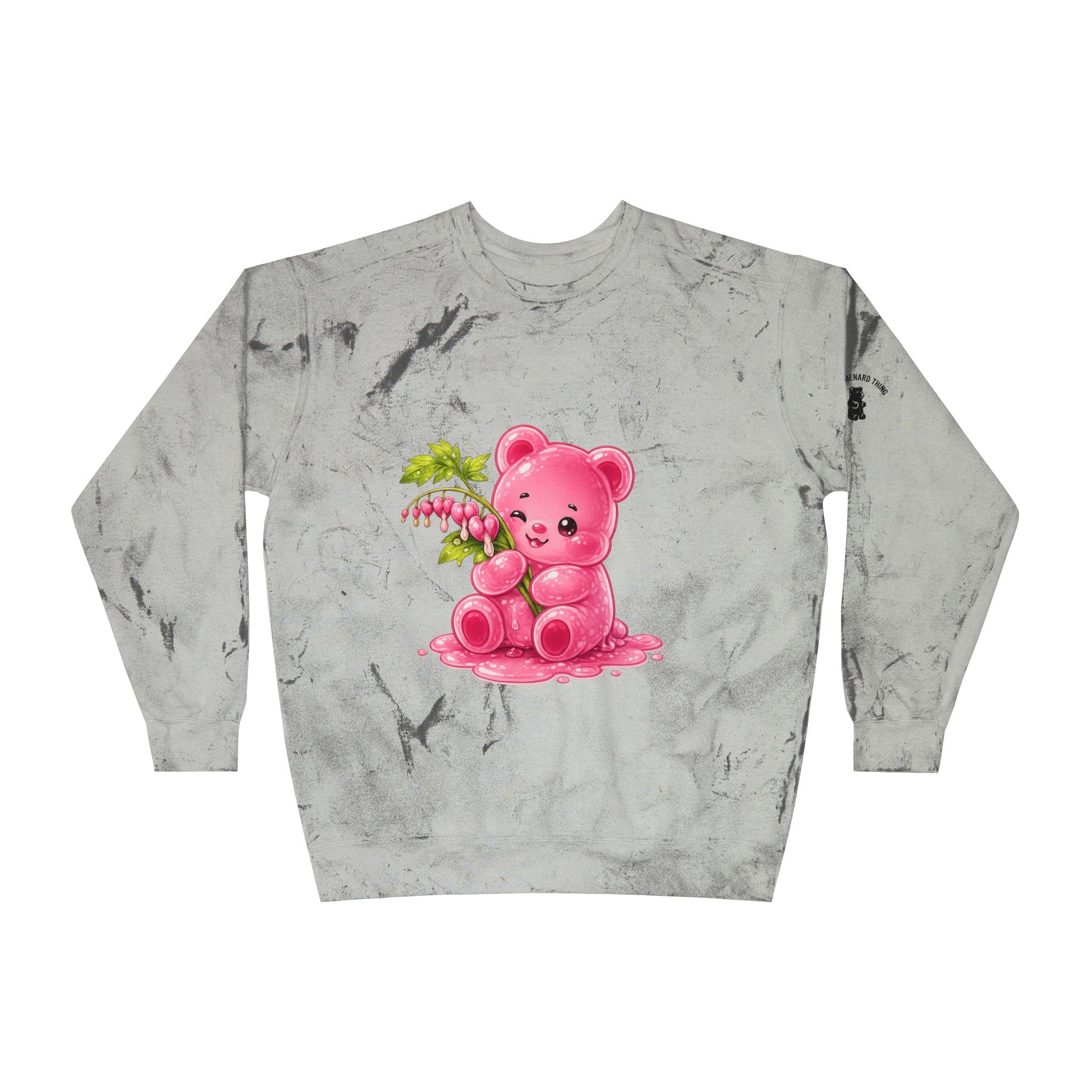 Fresh Bleeding Hearts, Pink Gooey Gummy Bear Friend-Tie-Dye Graphic Sweatshirt