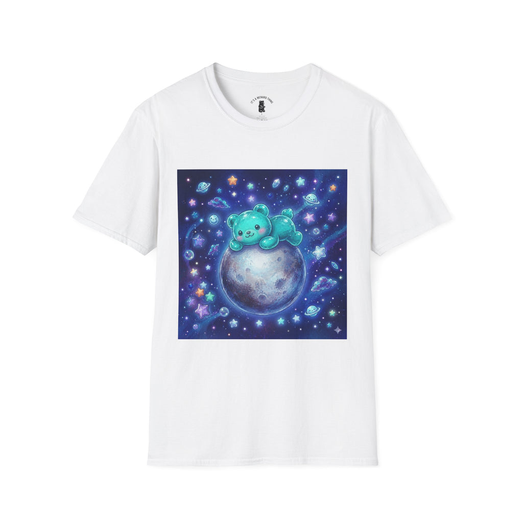 Lets Nap with Pluto, Teal Crystal Blue Gooey Gummy Bear- Kawaii Graphic T-Shirt