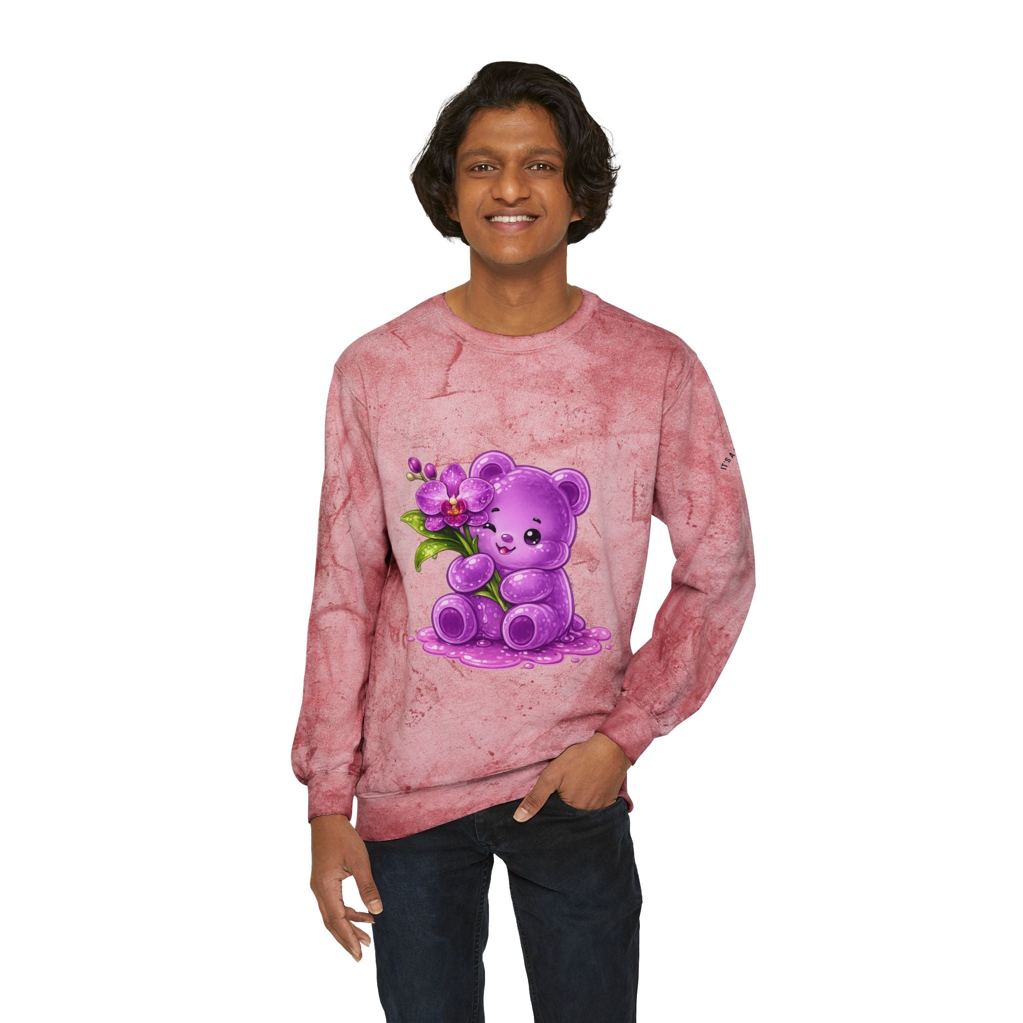 Orchid Bloom, Purple Special Gooey Gummy Bear- Kawaii Graphic Sweatshirt