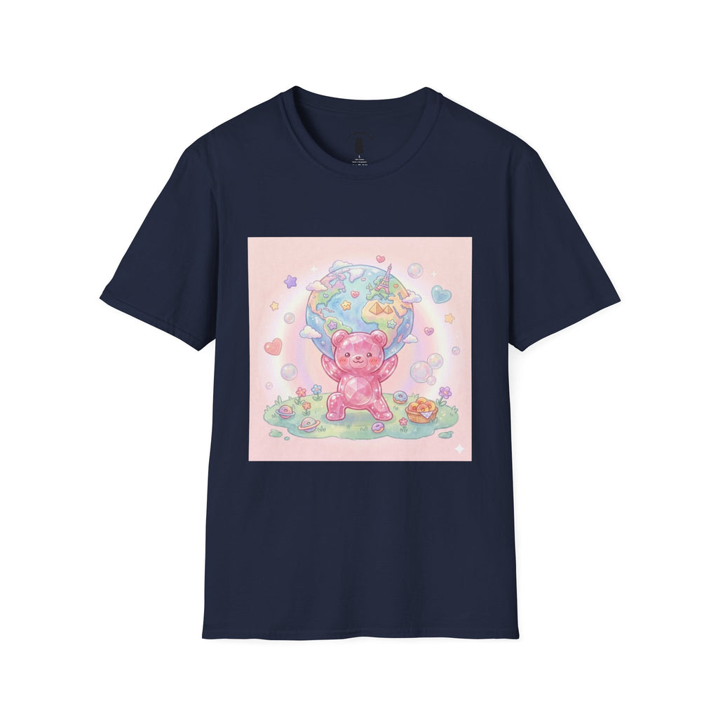 World Atlas, Pink Crystal Gooey Gummy Bear — Pastel Graphic T-Shirt