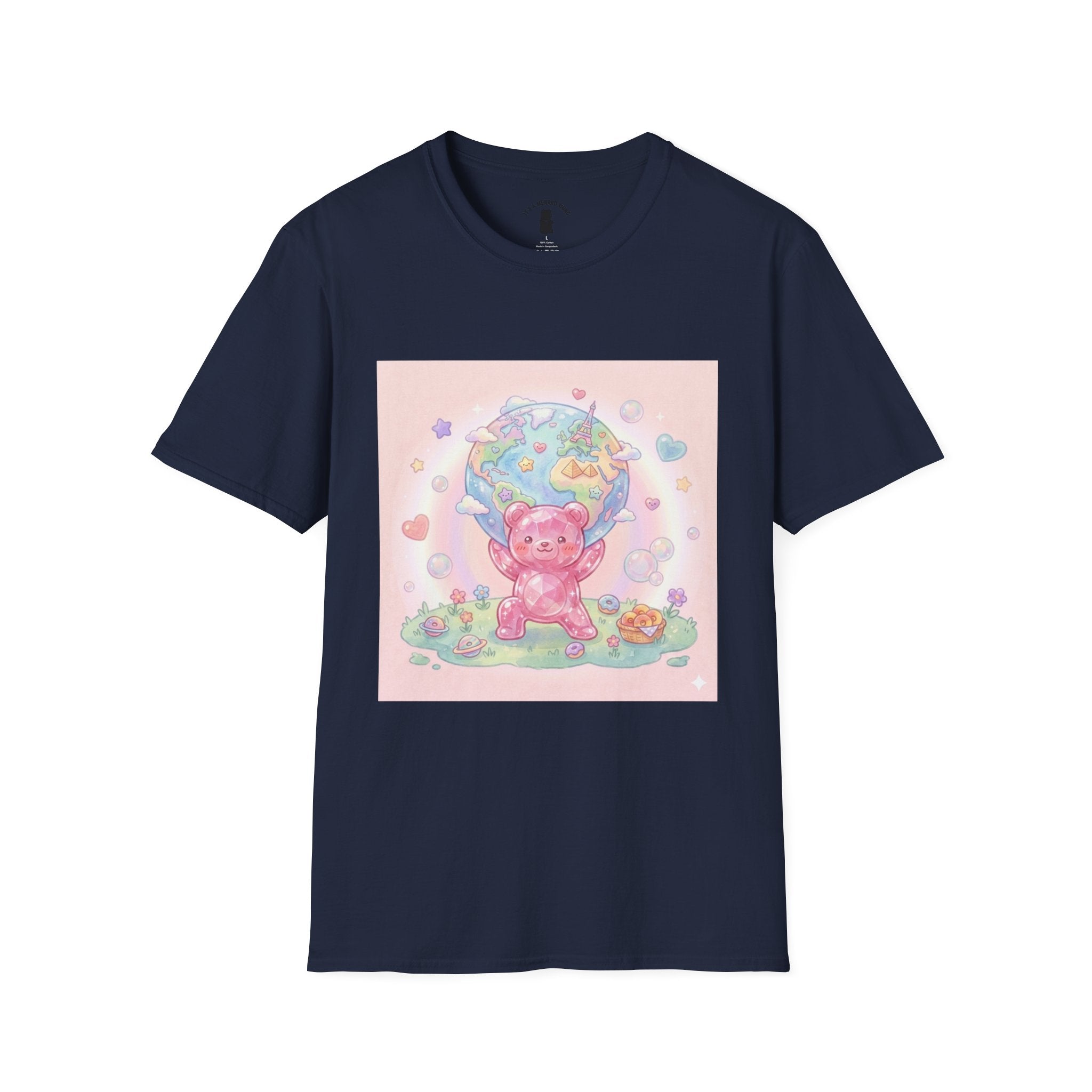 World Atlas, Pink Crystal Gooey Gummy Bear — Pastel Graphic T-Shirt