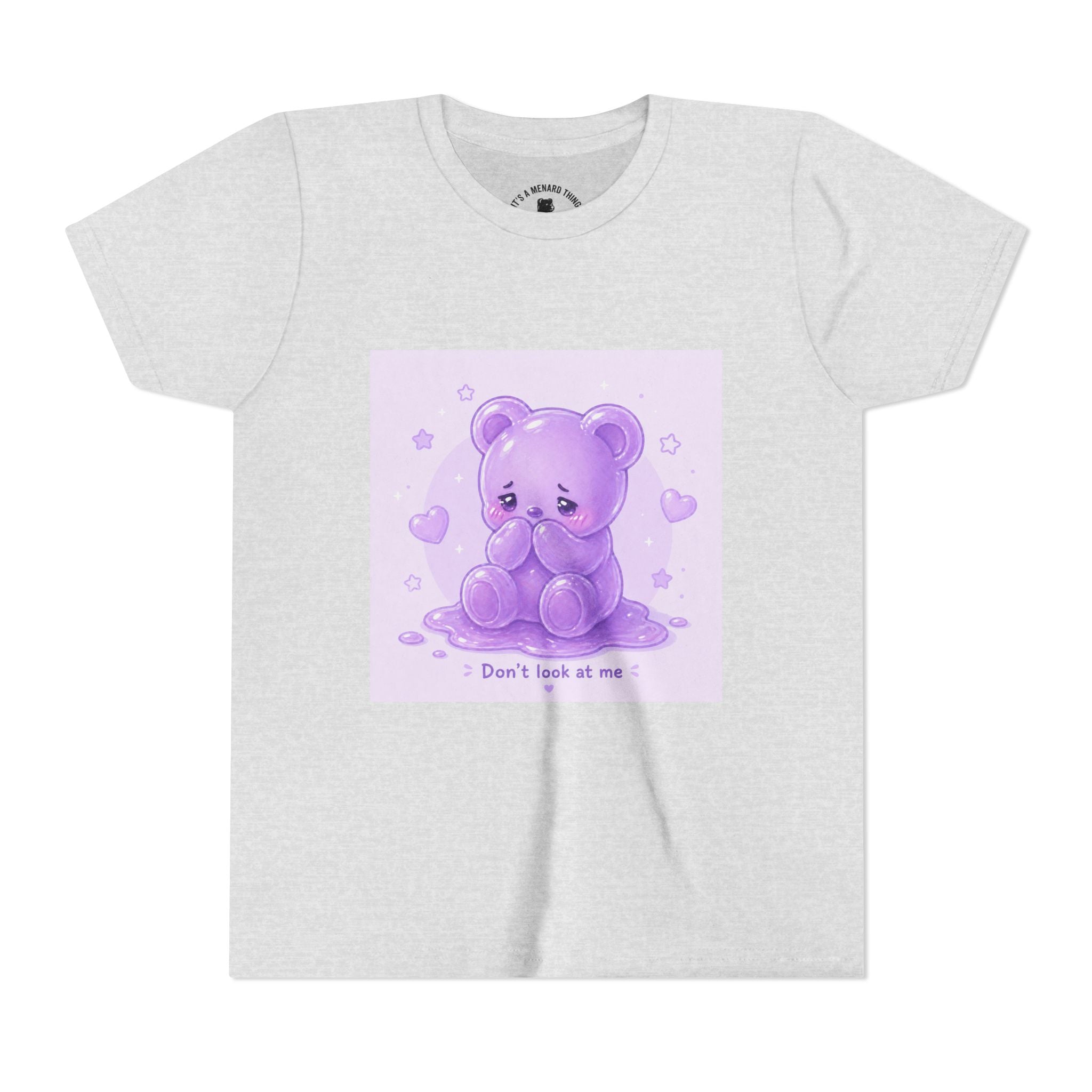 Shy Purple Gooey Gummy Bear “Don’t Look at Me” Graphic