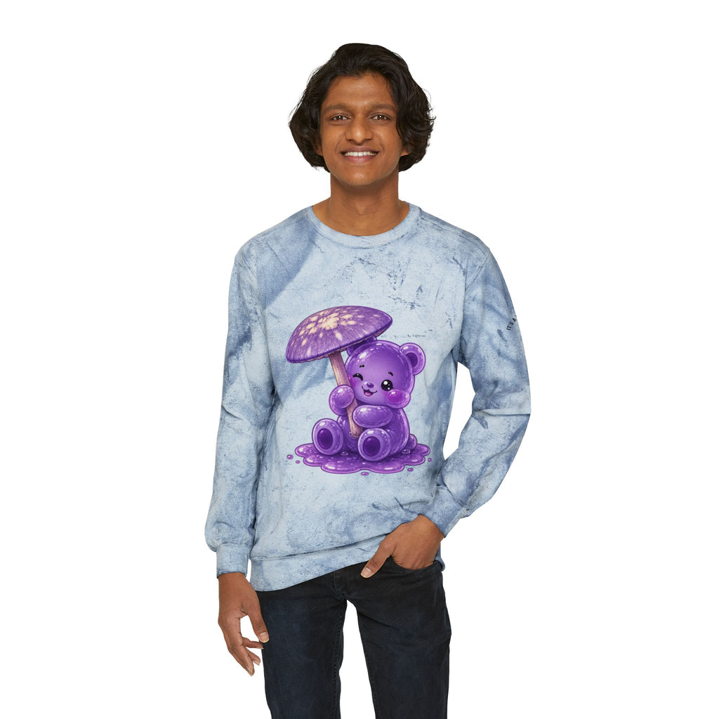 Special Purple Mushroom, Gooey Gummy Bear Friend — Kawaii Graphic Sweatshirt