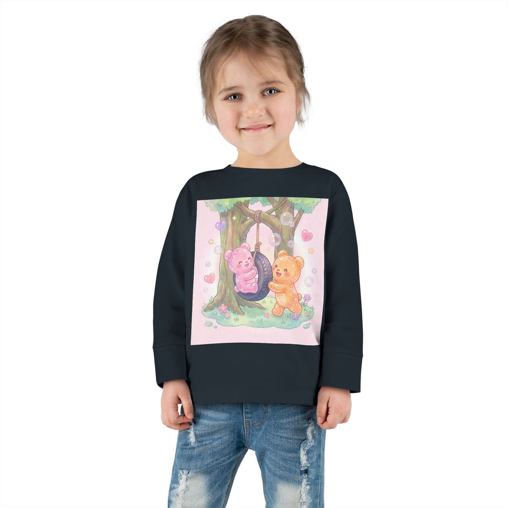 Playing On a Tire Swing, Oozy Bear Gummy Friend Duo- Graphic Long Sleeve Shirt