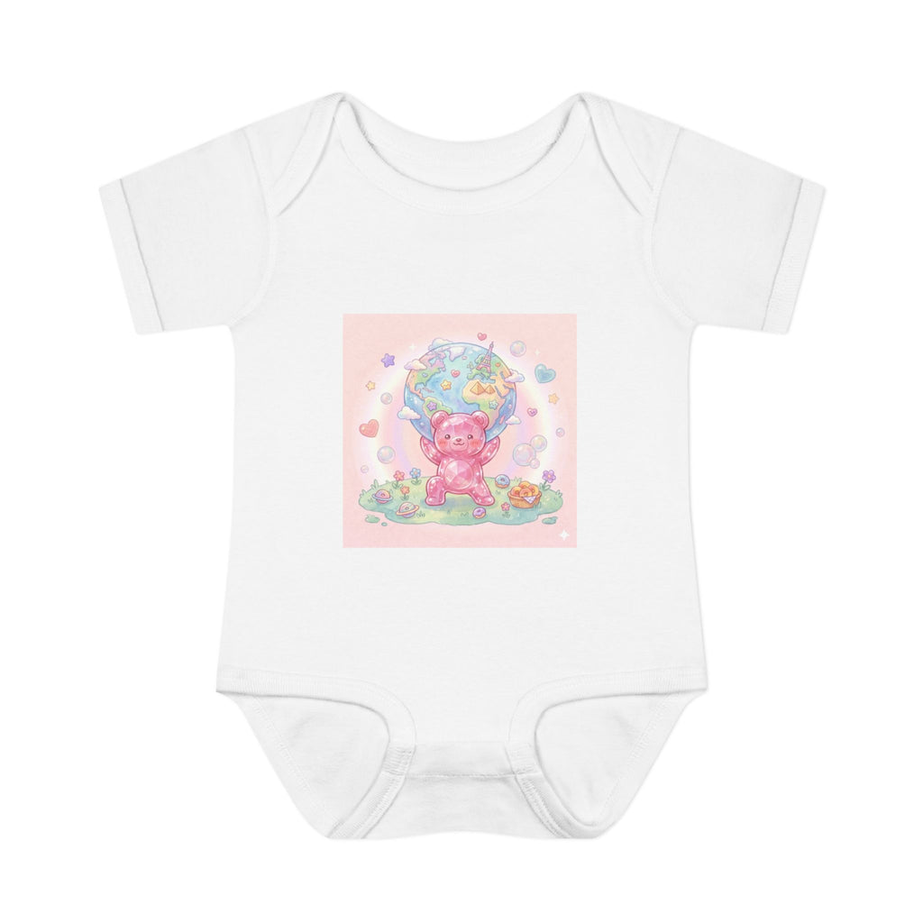 Infant Bodysuit — World Atlas Gummy bear Design
