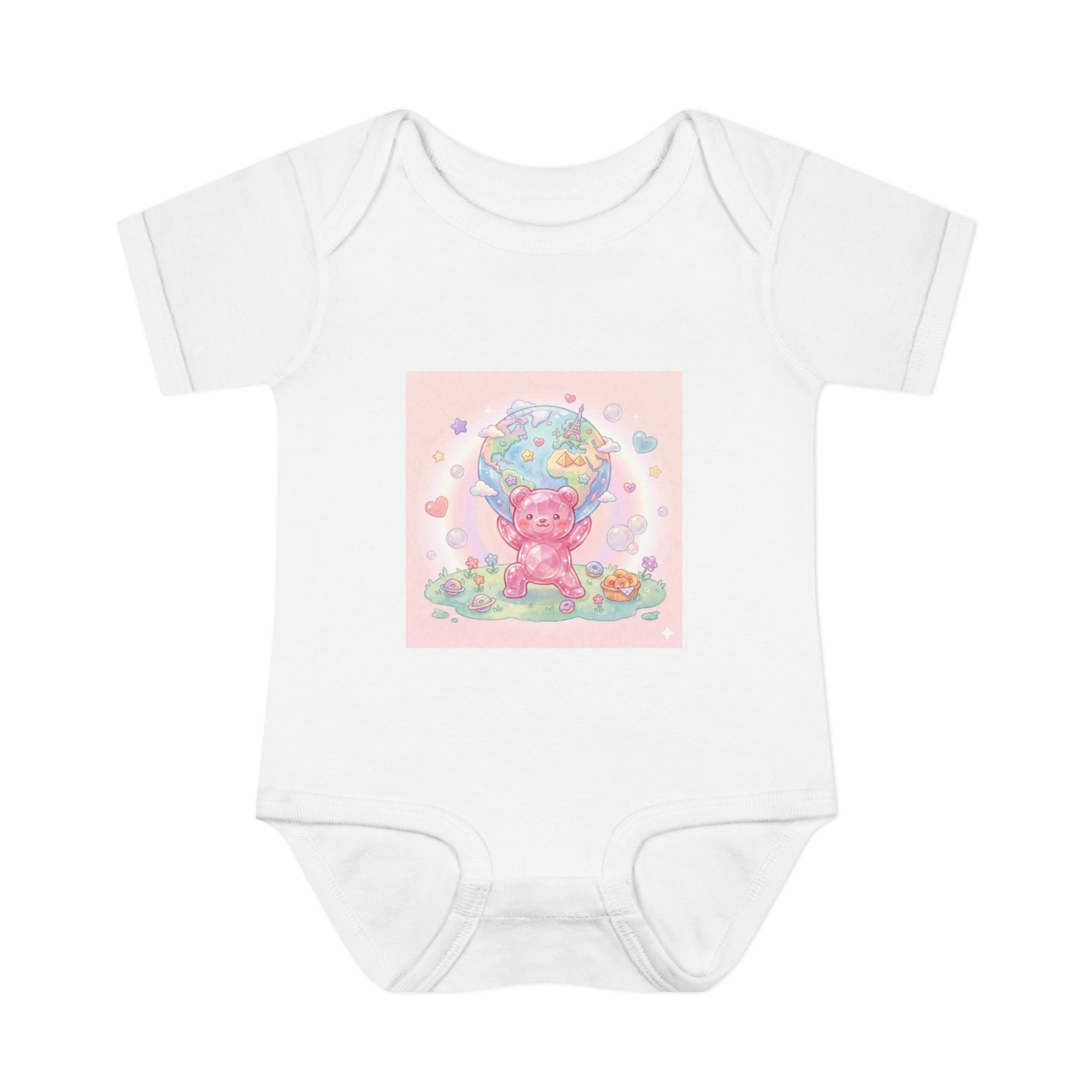Infant Bodysuit — World Atlas Gummy bear Design
