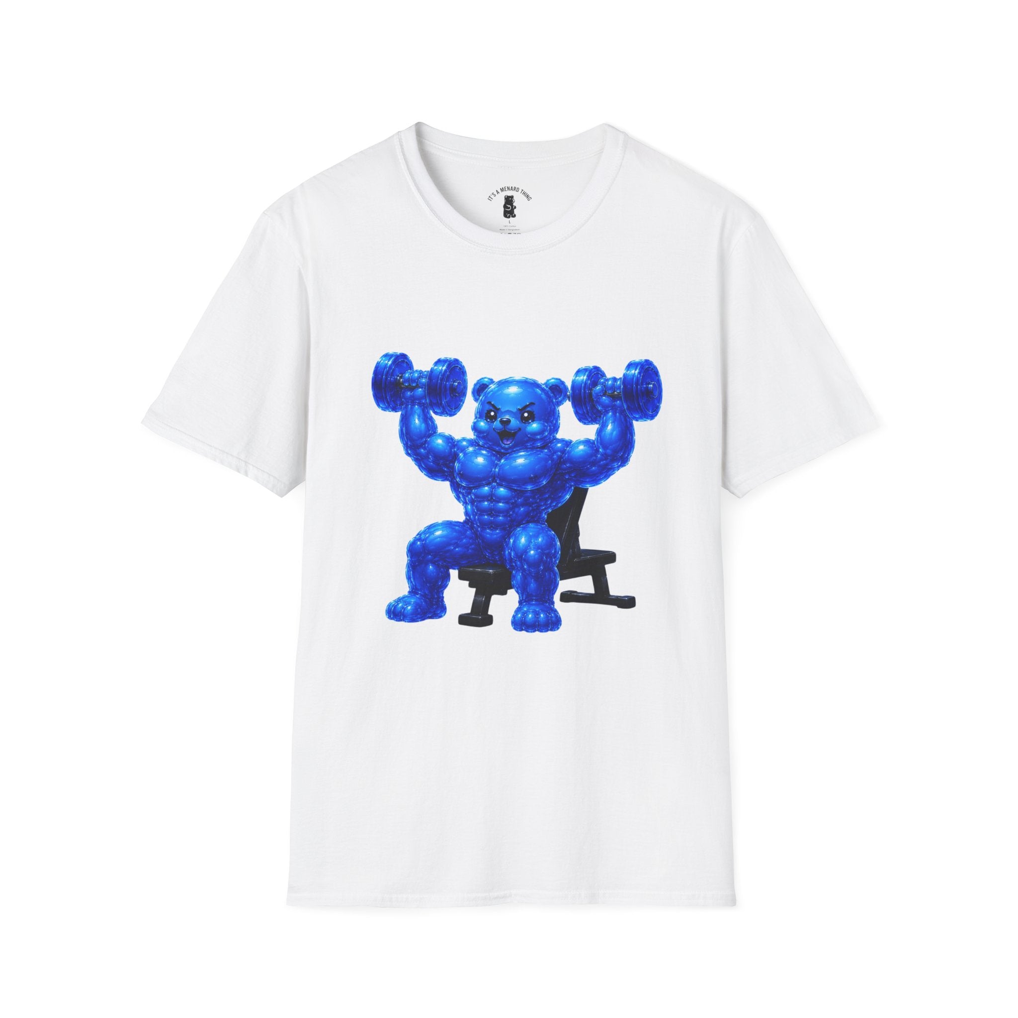 Working out with Bar Bells, Oozy Buff Bear Gummy Special Gym Addition- Adult Graphic Shirt