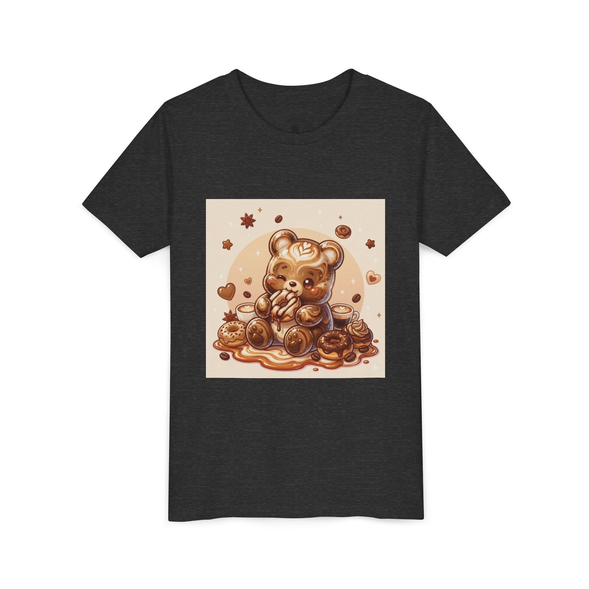 Coffee & Donuts Gooey Gummy Bear Graphic Kids Shirt