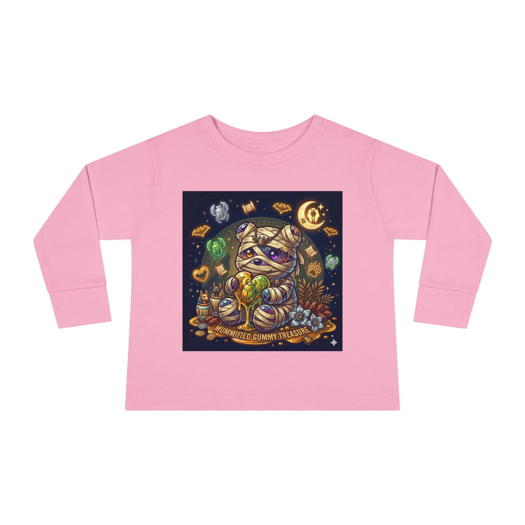 Cute Mummy Halloween Oozy Bear Special- Kids Graphic Long Sleeve Shirt