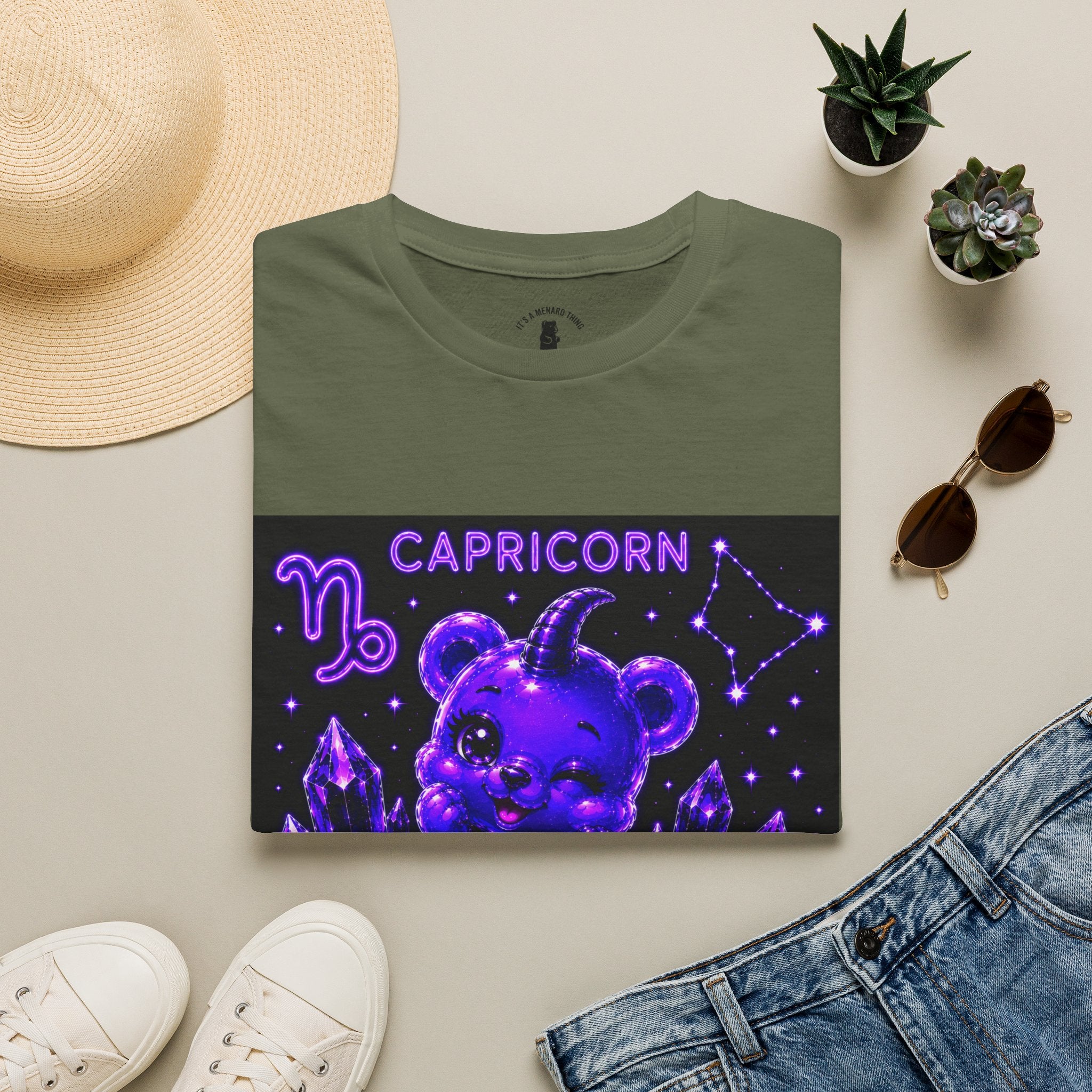 Capricorn Zodiac Constellation Oozy Bear Friend- Graphic Shirt