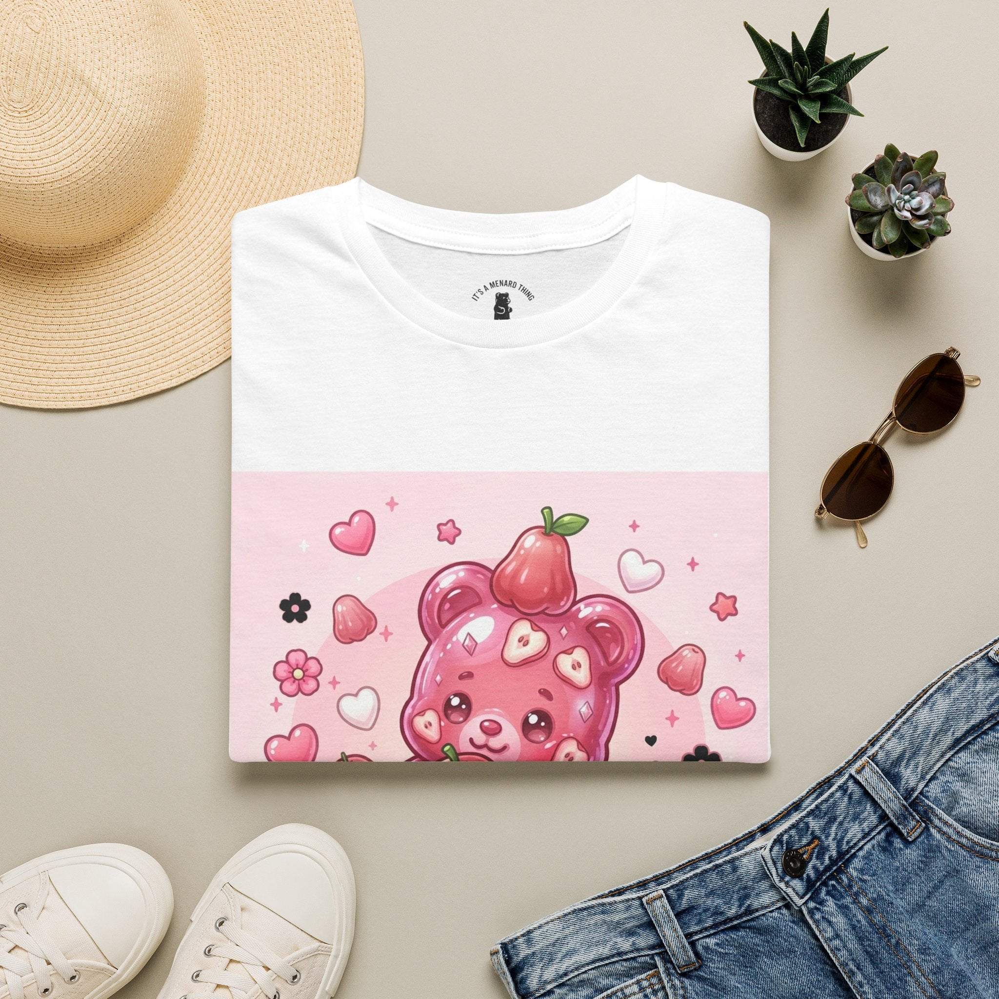 Beautiful Pink Rose Bell Apple, Exotic Oozy Gummy Bear — Cute Graphic Shirt