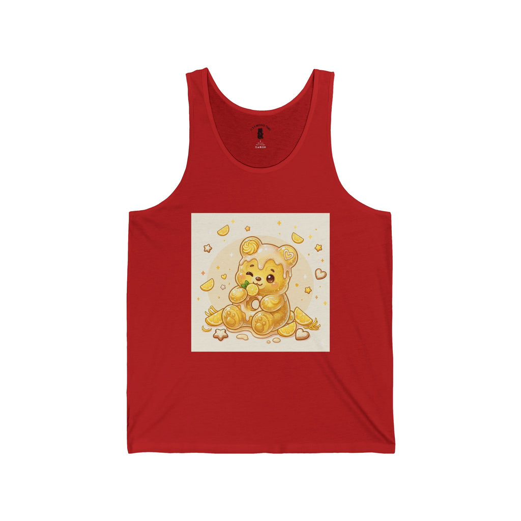 Frosted Glazed Lemon Bunt Cake, Golden Gooey Gummy Bear— Cute Graphic Tank Top