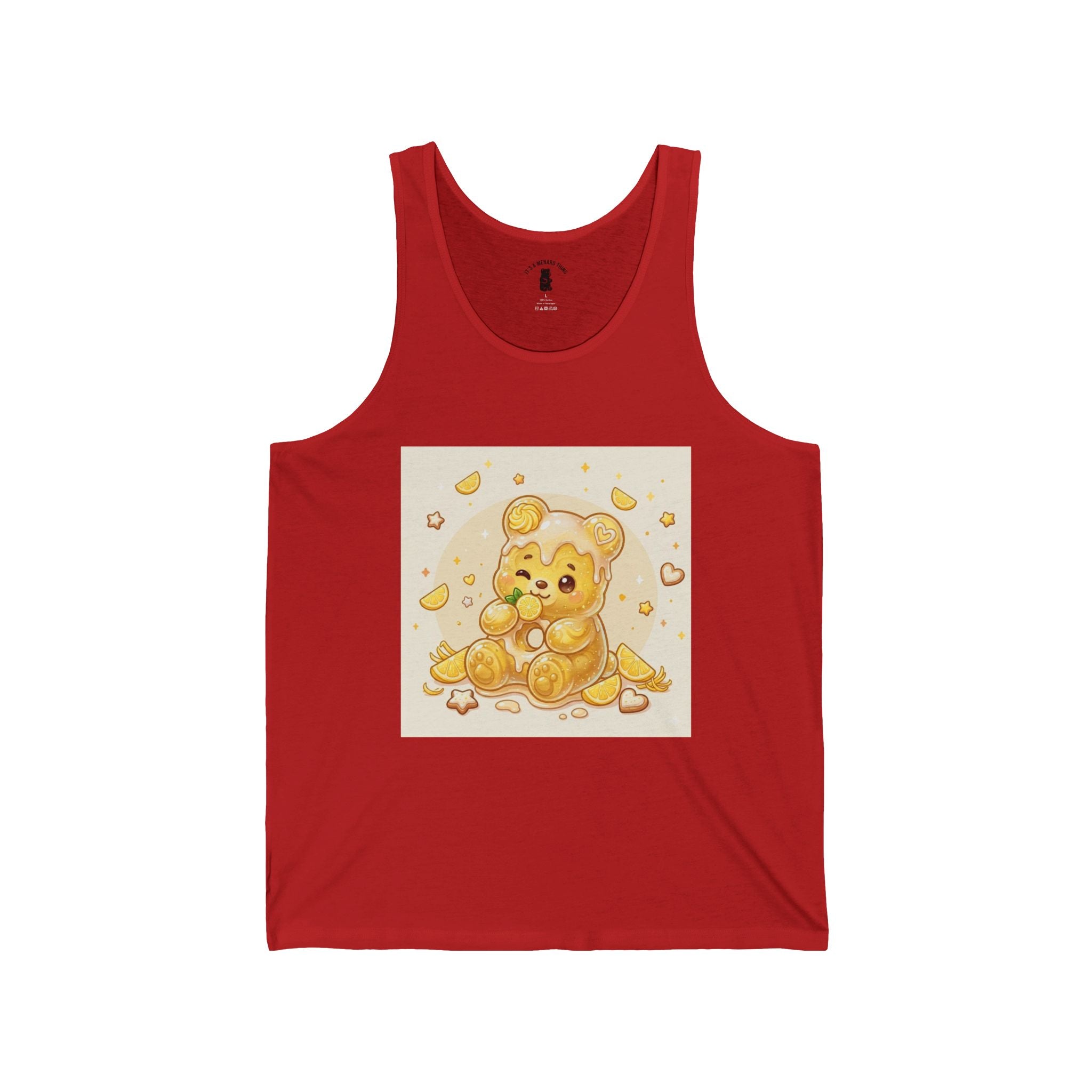 Frosted Glazed Lemon Bunt Cake, Golden Gooey Gummy Bear— Cute Graphic Tank Top