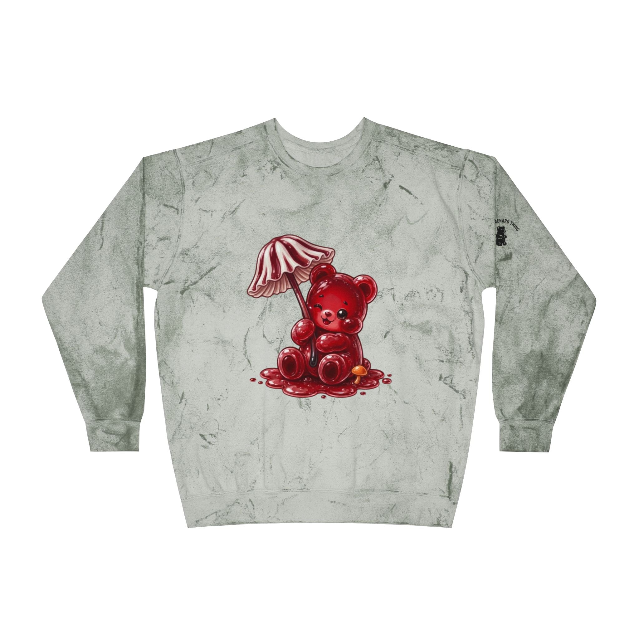 Special Red Stripped Mushroom, Gooey Gummy Bear -Kawaii Graphic Sweatshirt