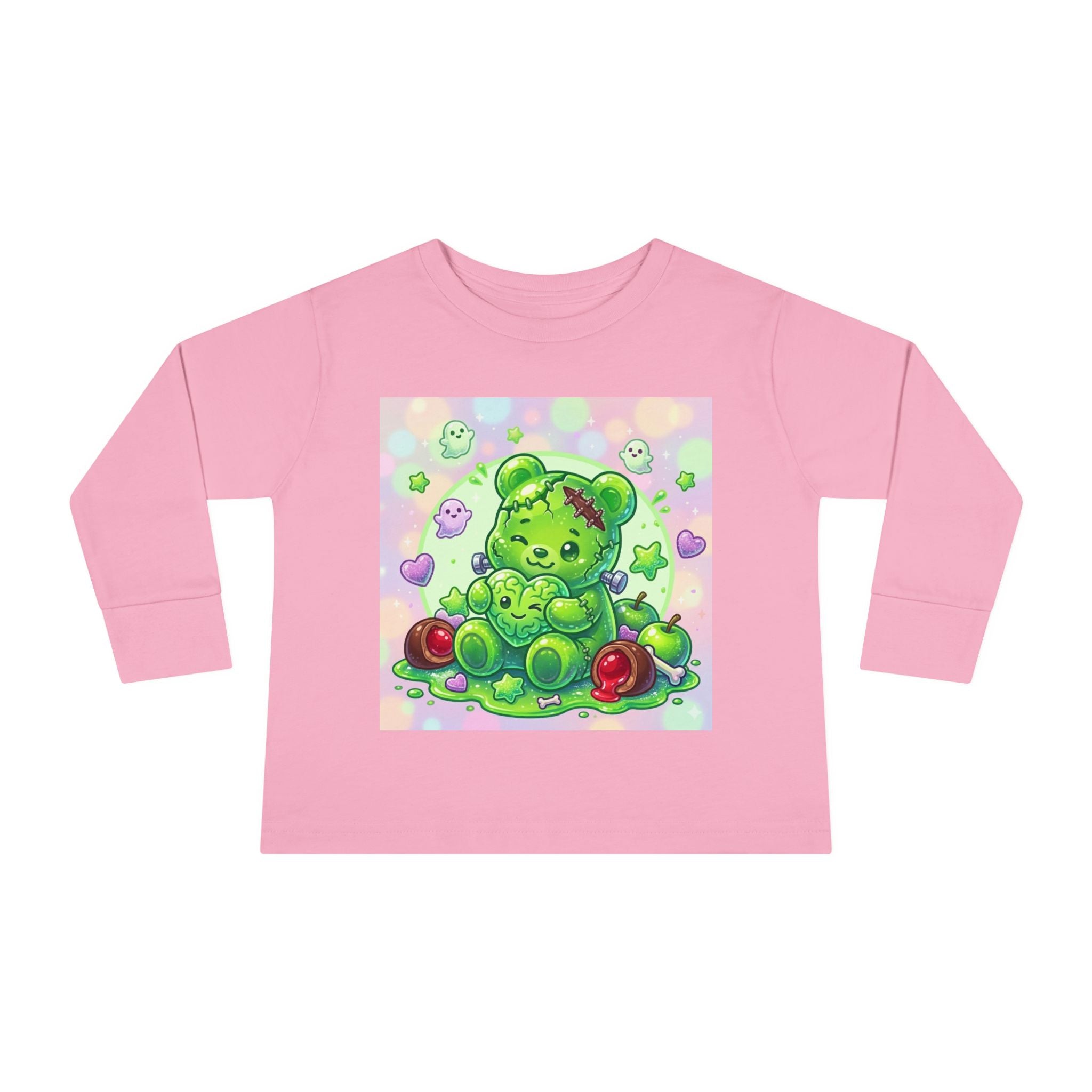 Franken-Oozy-Bear Gummy Friend, Halloween Addition- Graphic Long Sleeve Shirt