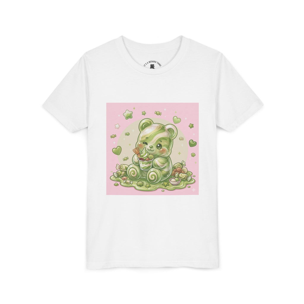 Matcha and Cream Gooey Gummy Bear Graphic Youth T-Shirt