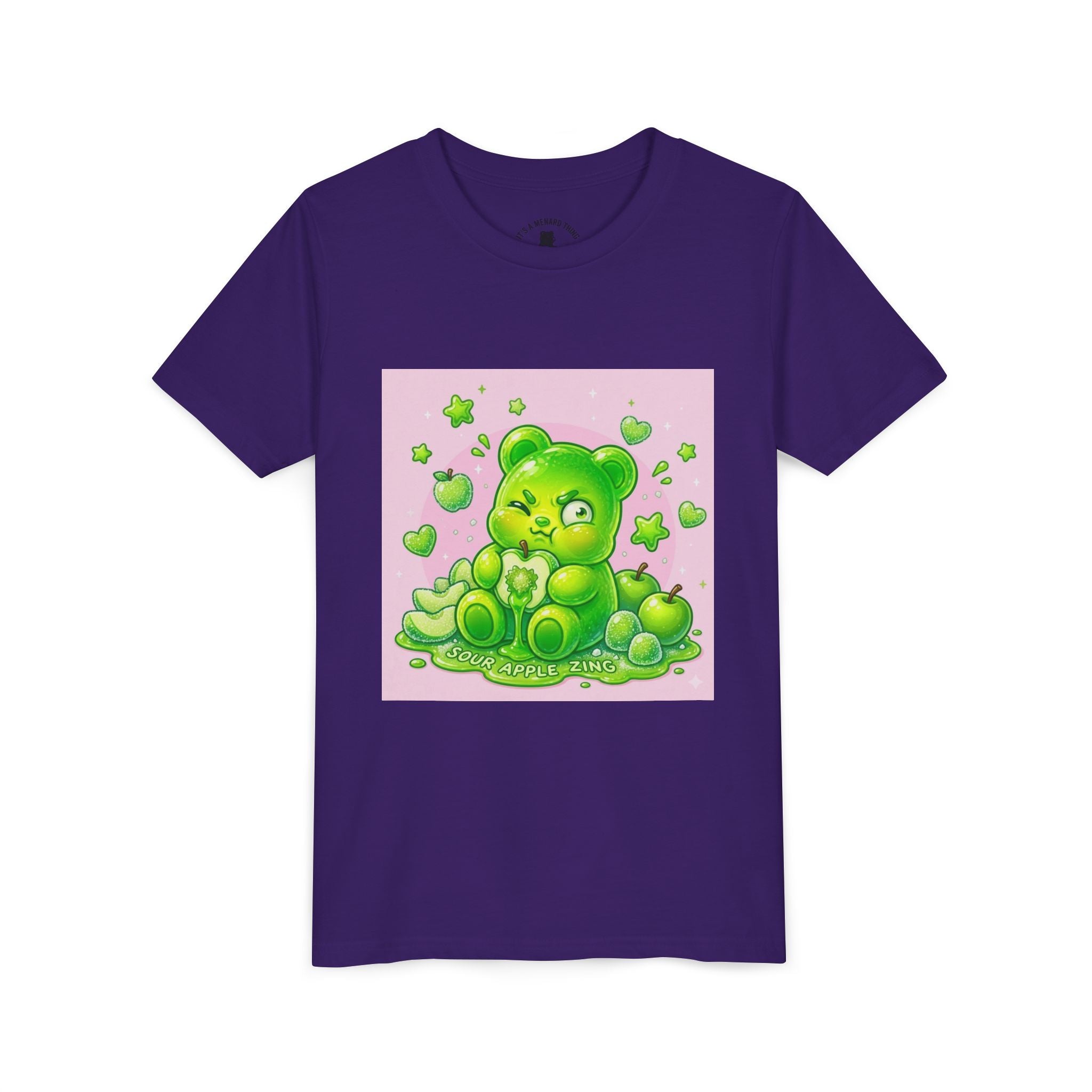 Neon Green Sour Apple Gooey Gummy Bear Graphic Youth Shirt