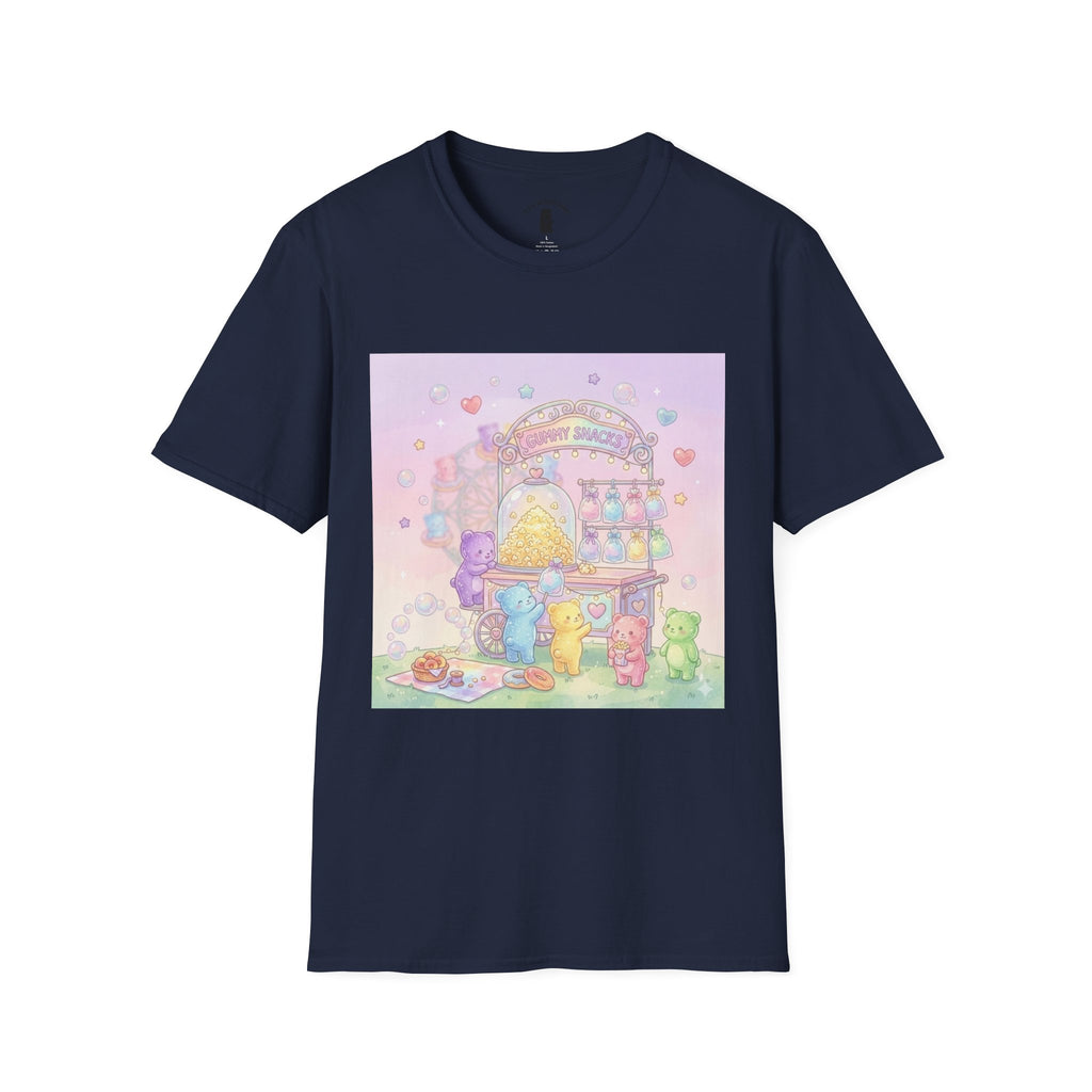Carnival Snack Cart, Sharing with Friends Gooey Gummy Bears — Whimsical Graphic T-Shirt