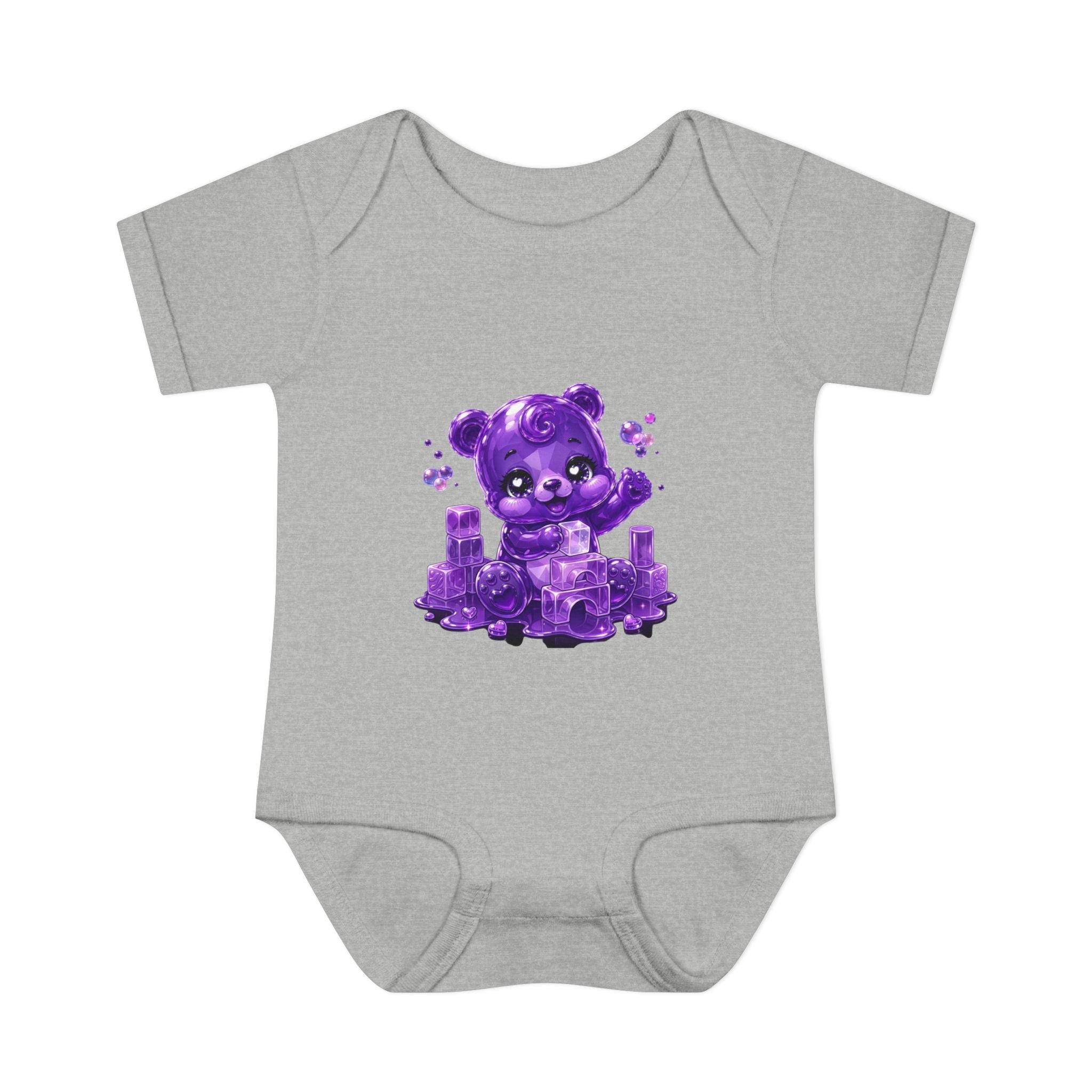 Play Time, Purple Crystal Baby Oozy Bear Gummy Cutie Addition- Graphic Onesie