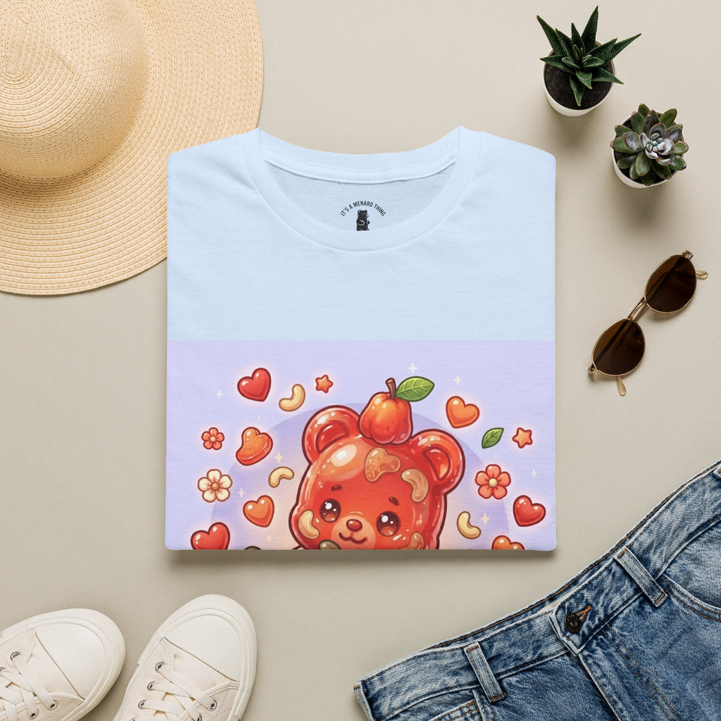 Scrumptious Cashew Apple, Oozy Gummy Bear Friend — Kawaii Graphic Shirt