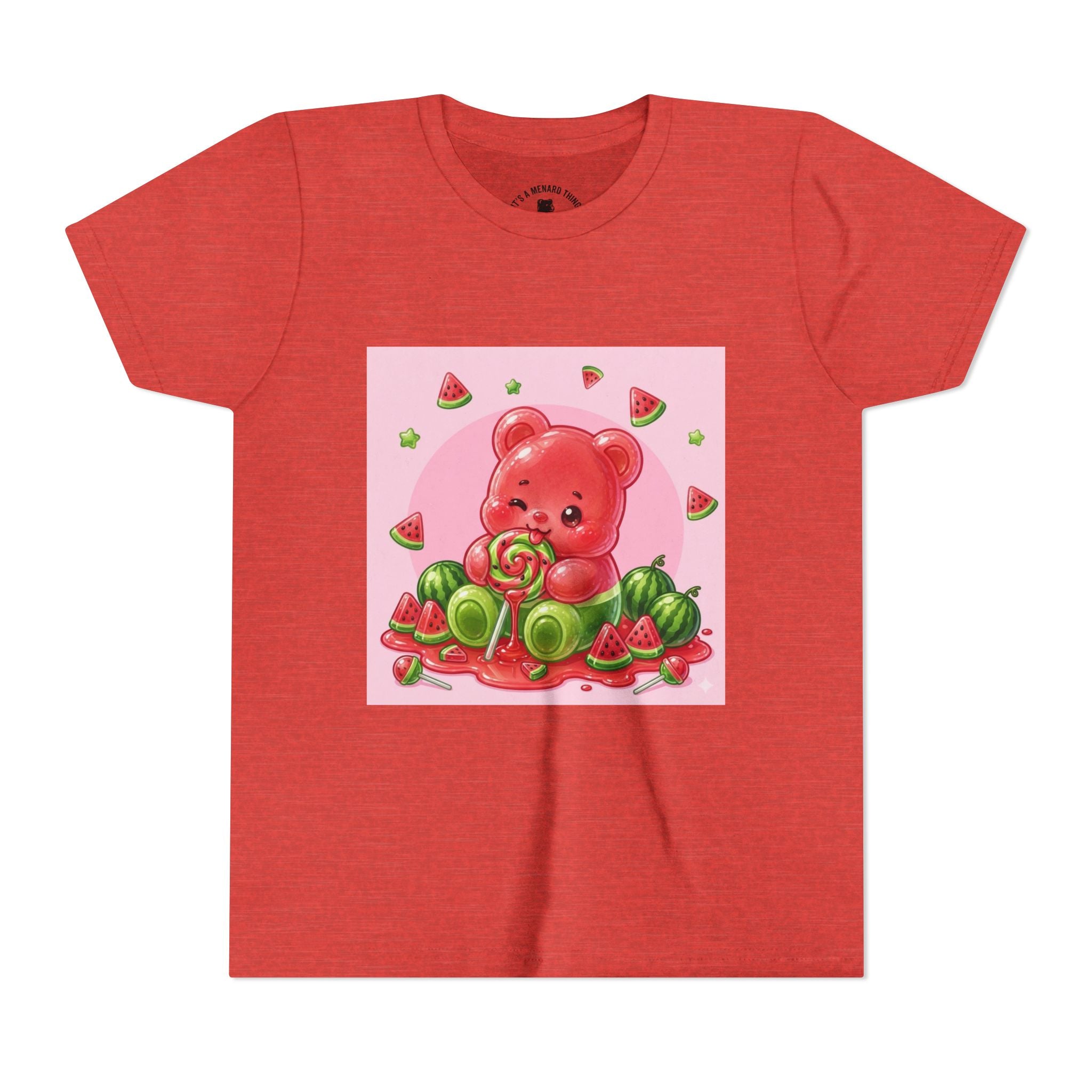 Watermelon Swirl Lollipop Gooey Gummy Bear- Youth Shirt