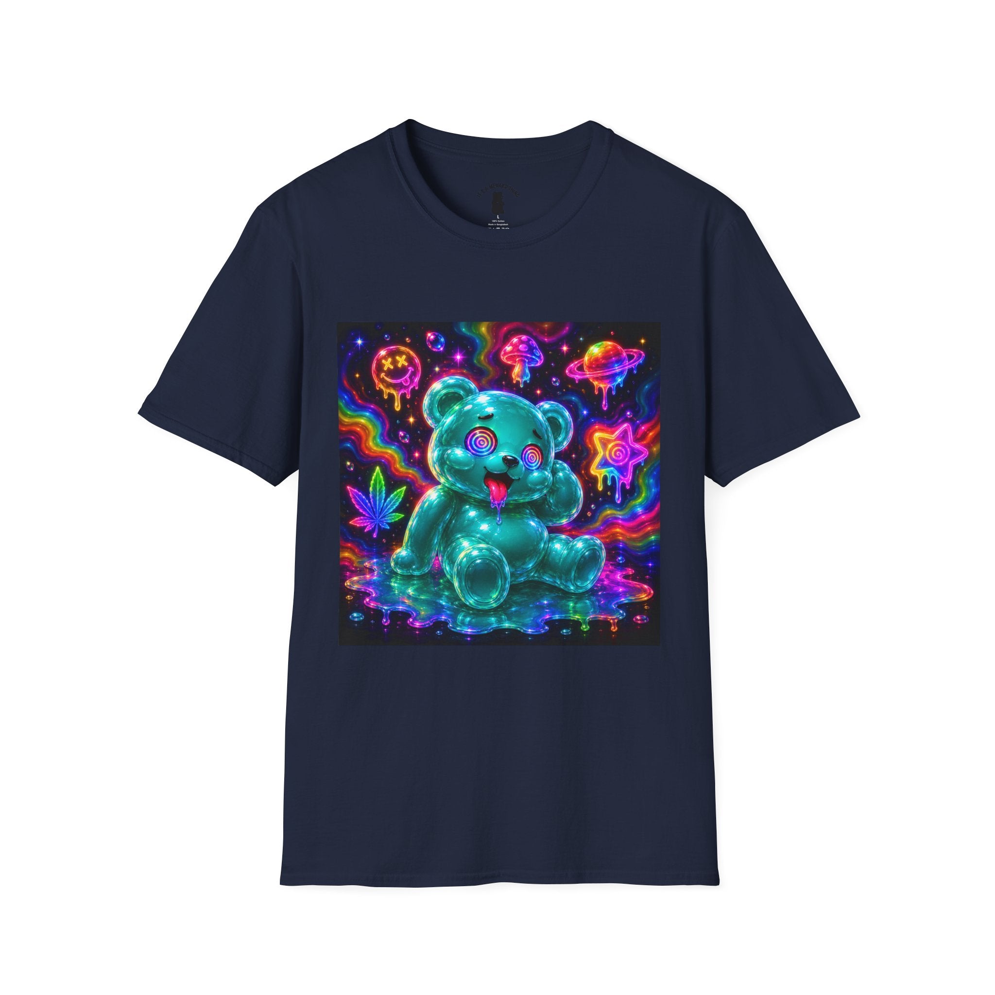 Psychedelic Neon Special Addition Oozy Bear Gummy Friend— Graphic Shirt (Adult Only)