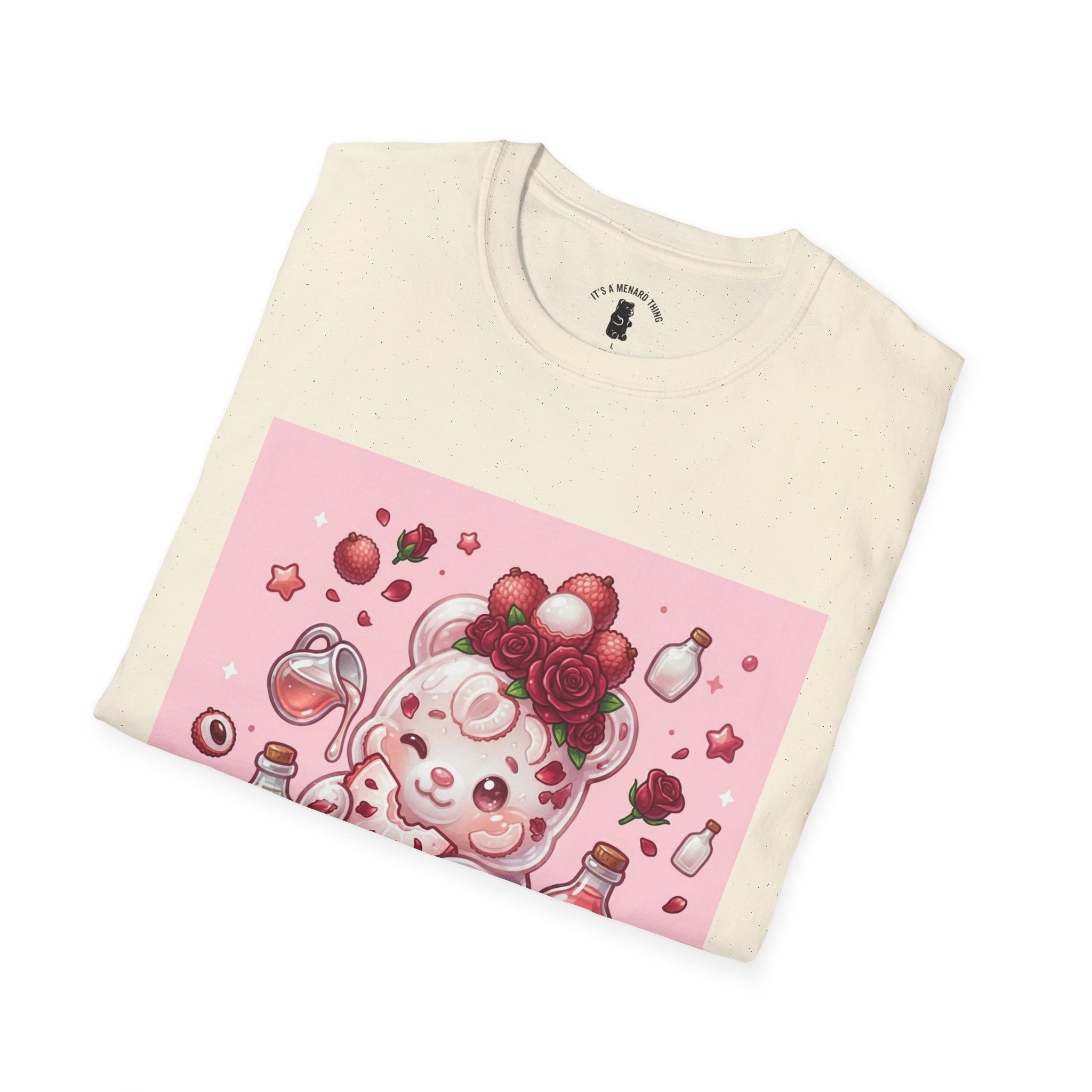 Rose Lychee berry Exotic fruit Gooey Gummy Bear — Kawaii Graphic T-Shirt