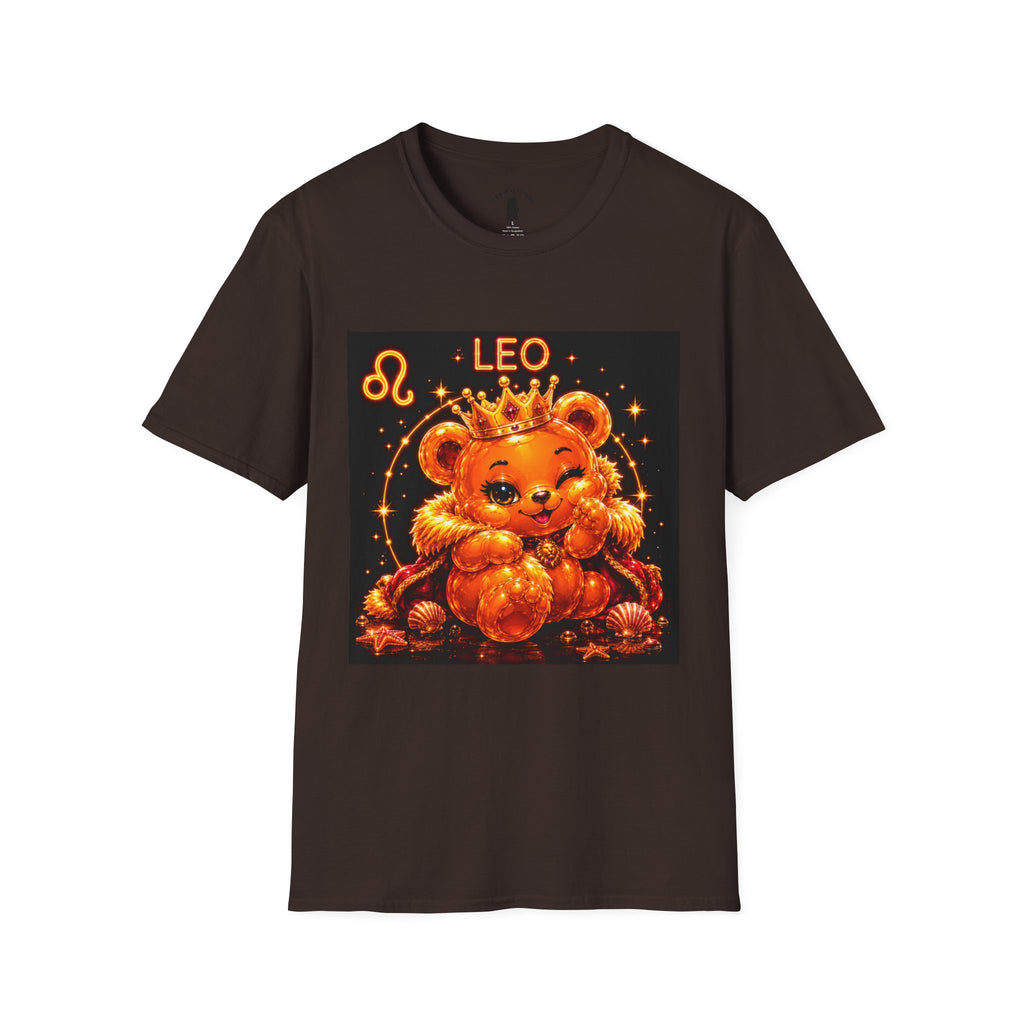 Leo Zodiac Crowned Oozy Bear Friend Astrology- Graphic Shirt