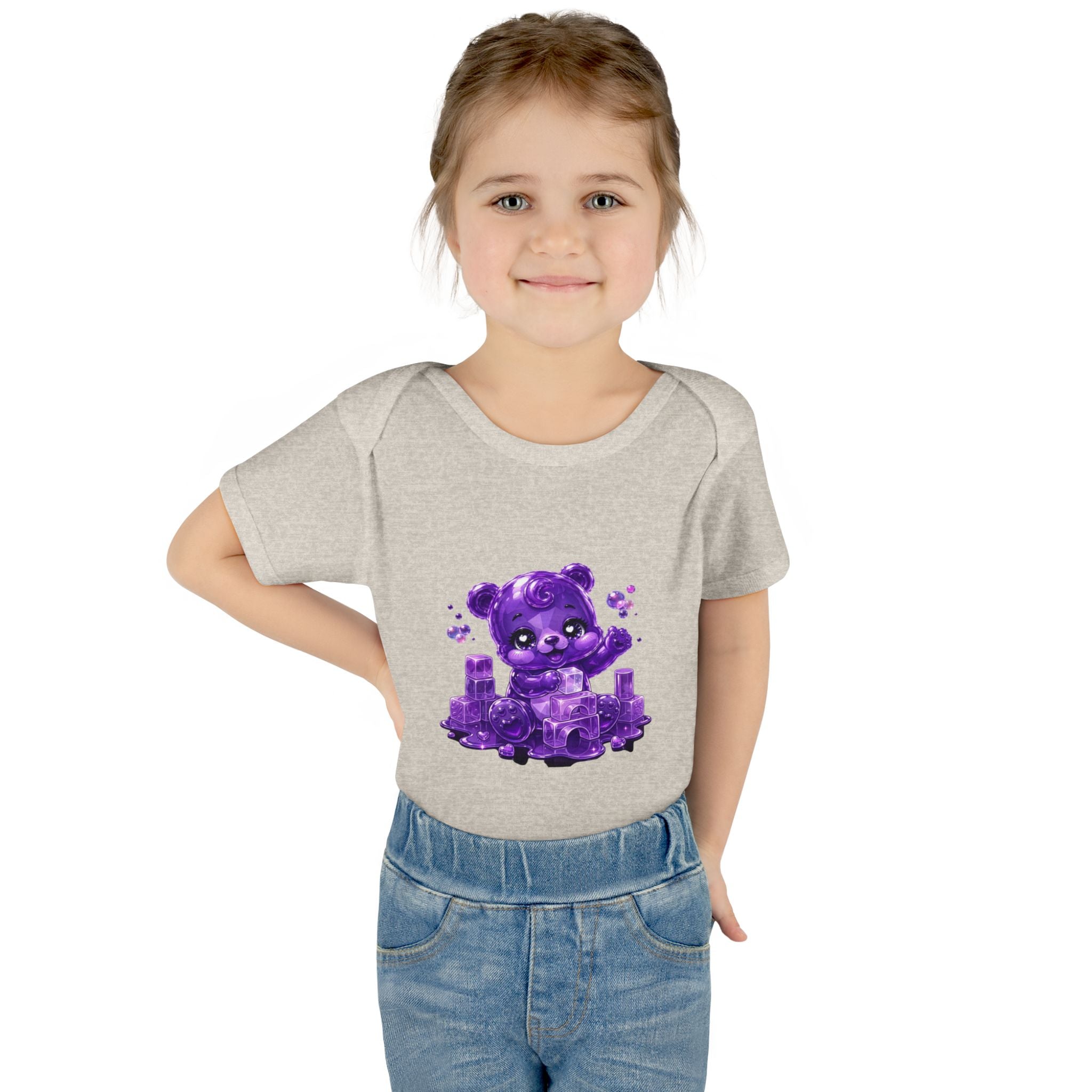 Play Time, Purple Crystal Baby Oozy Bear Gummy Cutie Addition- Graphic Onesie