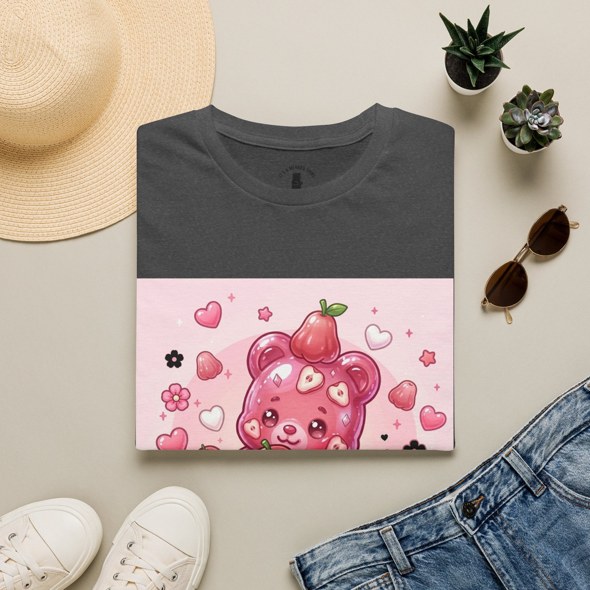 Beautiful Pink Rose Bell Apple, Exotic Oozy Gummy Bear — Cute Graphic Shirt